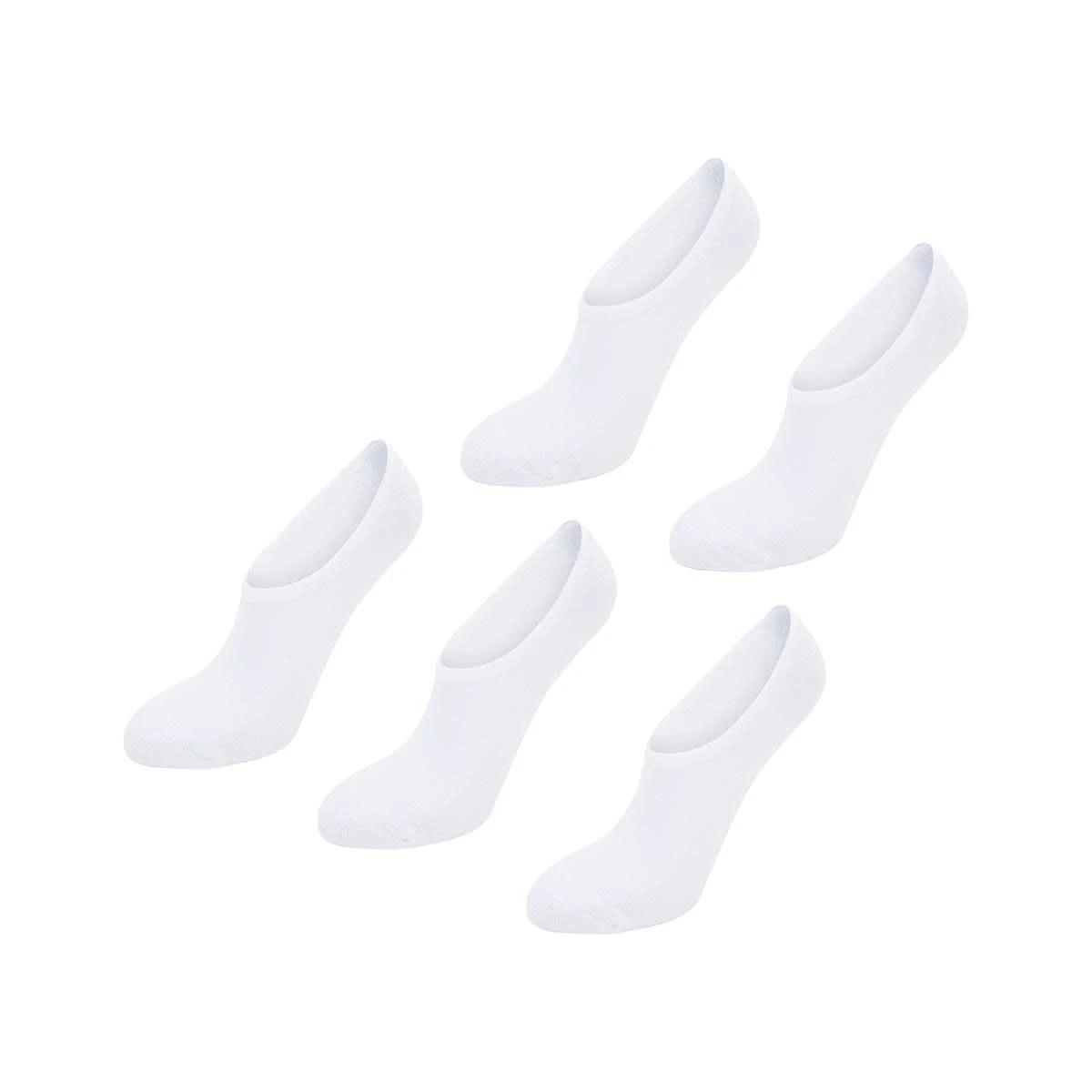1 5 Pack Terry No Show Socks WHITE, 1 of 3