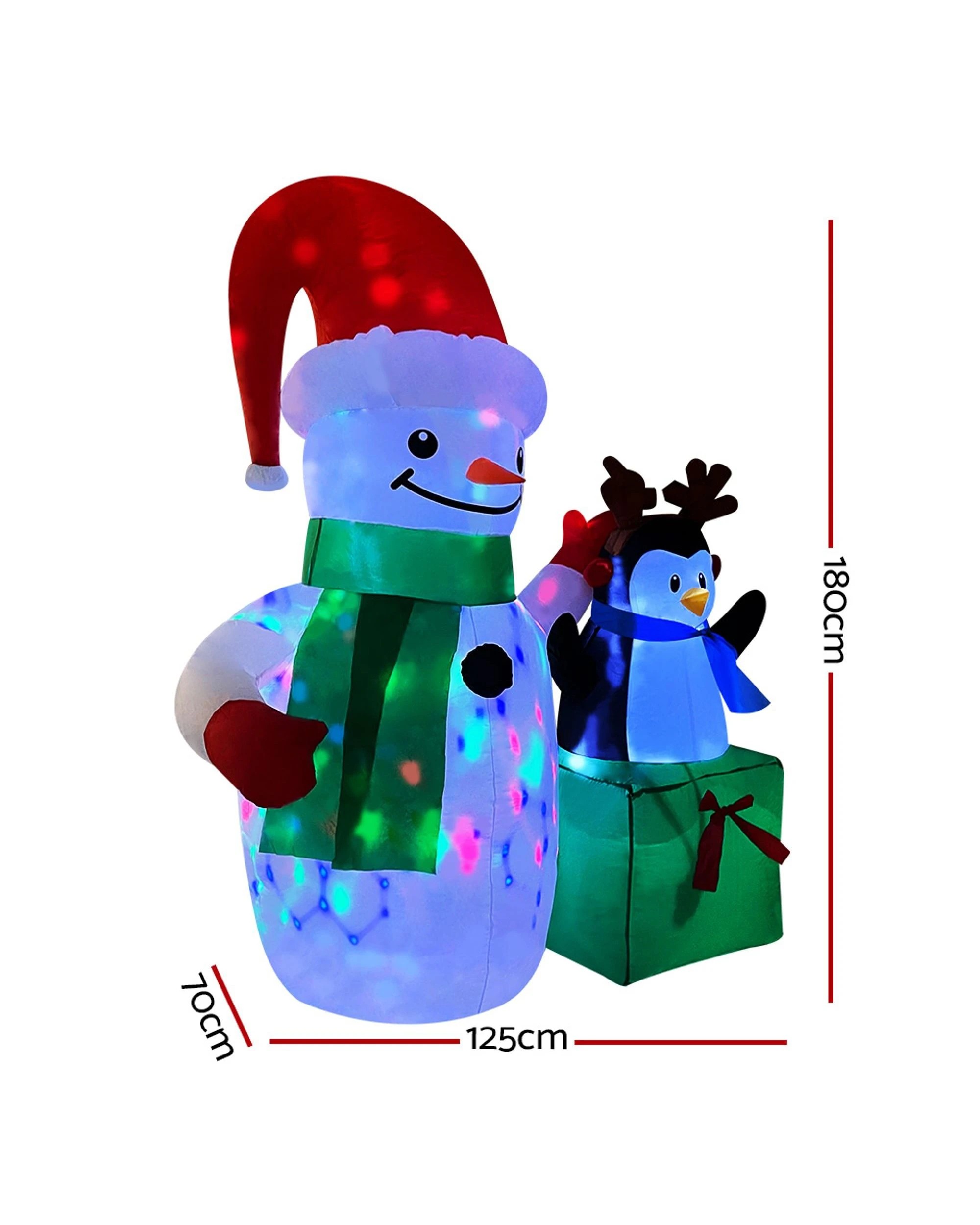 2 Jingle Jollys Christmas Inflatable Snowman 1.8m Illuminated Decorations
 - White, 2 of 3