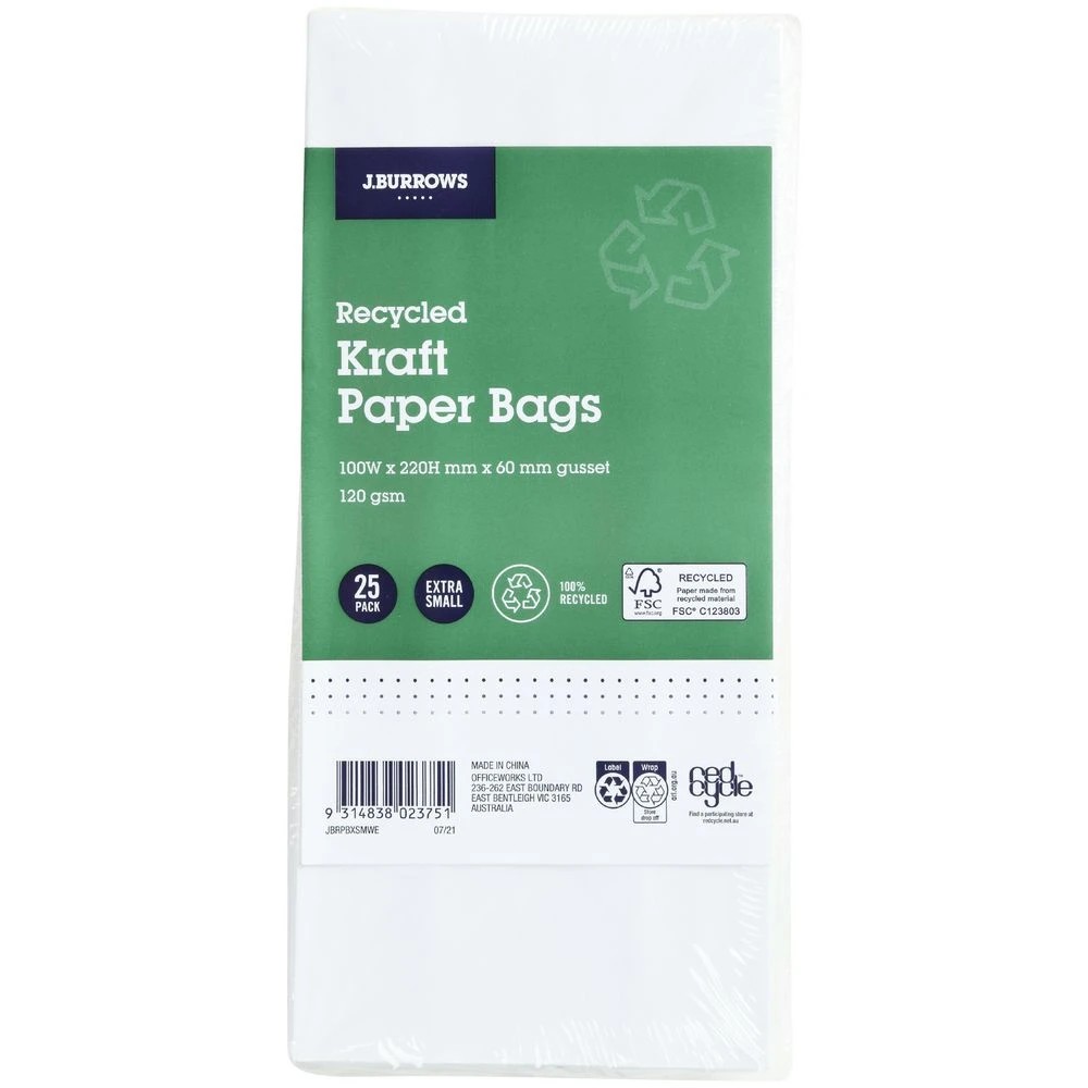 2 J.Burrows Paper Bag Extra-Small White 25 Pack, 2 of 2