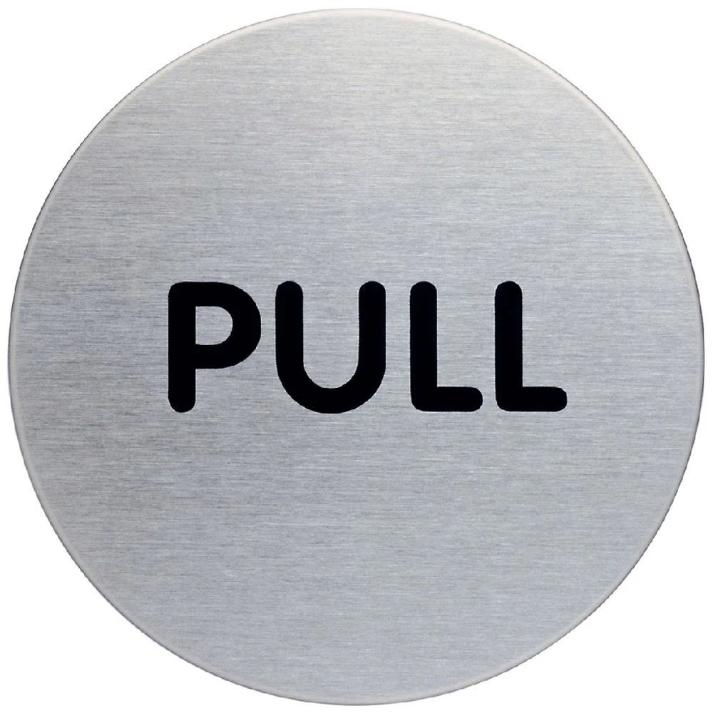 1 Durable Pull Round Pictogram Sign 65mm, 1 of 1