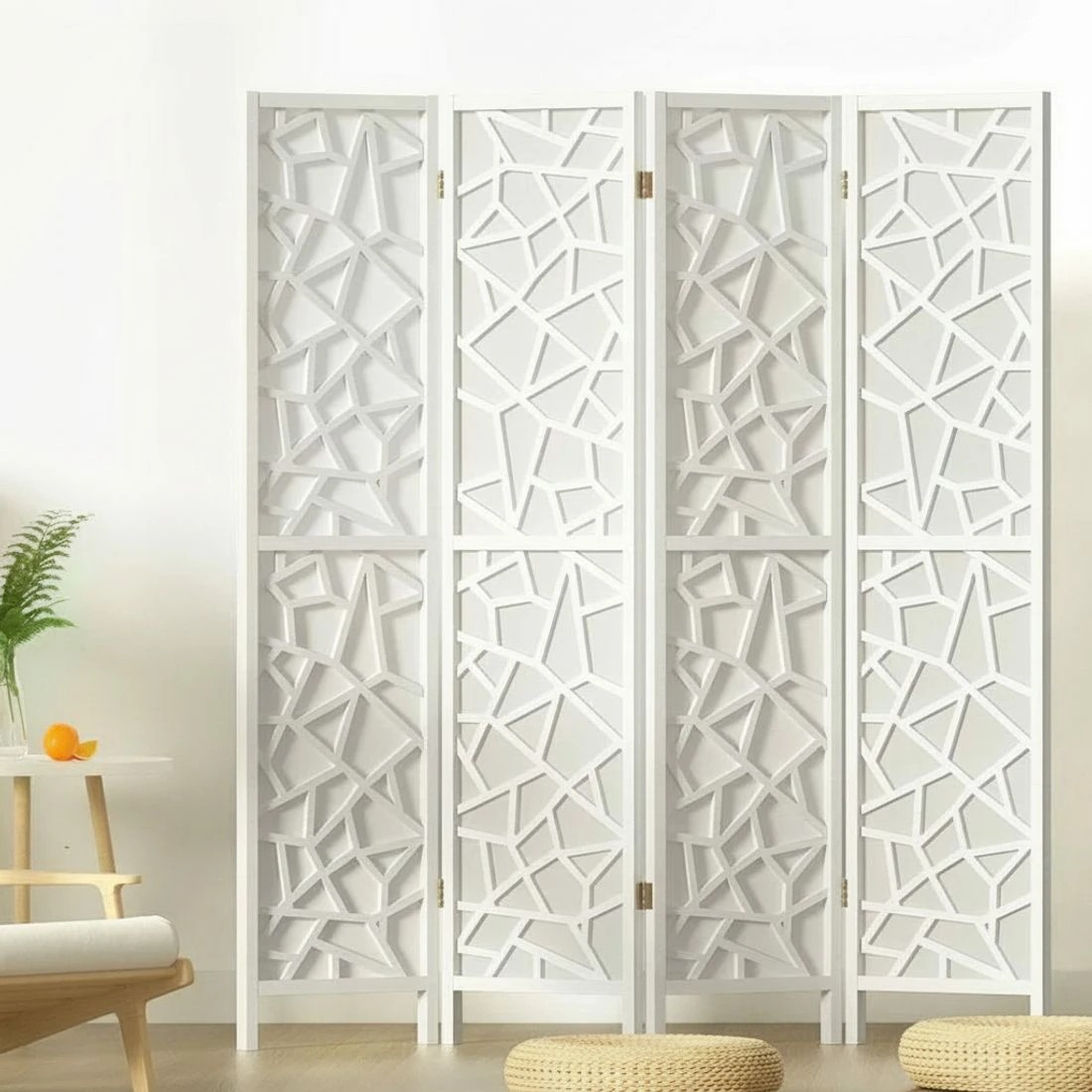 7 Artiss 4 Panel Room Divider Screen 162x170cm Clover - White, 7 of 7