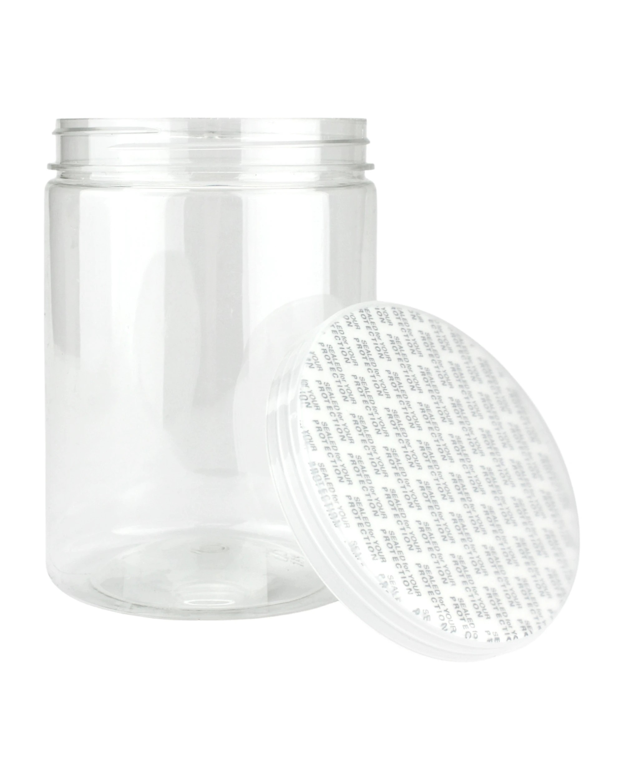 1 Partyrama Clear Plastic Round Screw Top Jar 550ml, 1 of 3