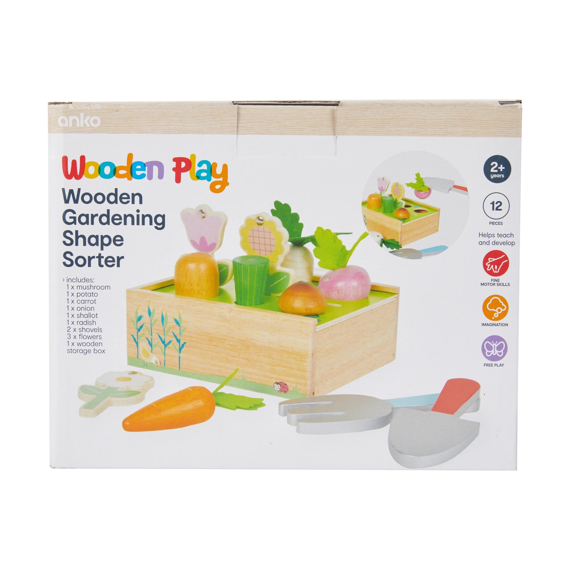 10 12 Piece Wooden Gardening Shape Sorter Playset, 10 of 10