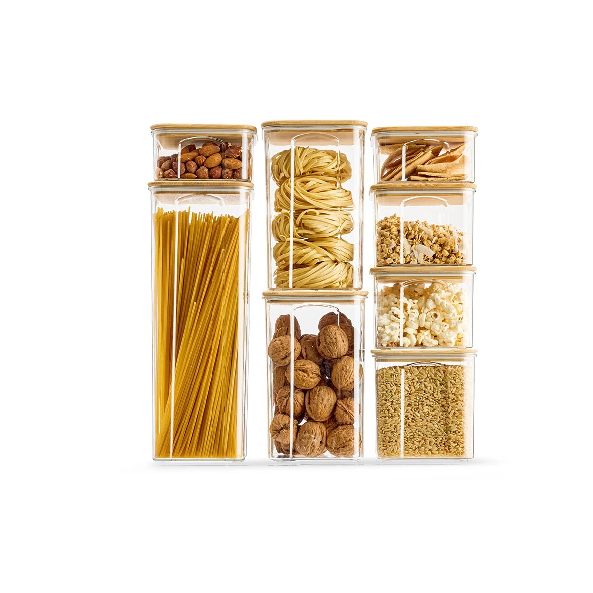 1 Bamboo Lid Food Storage Set, 8 Piece - Anko - Clear, 1 of 10
