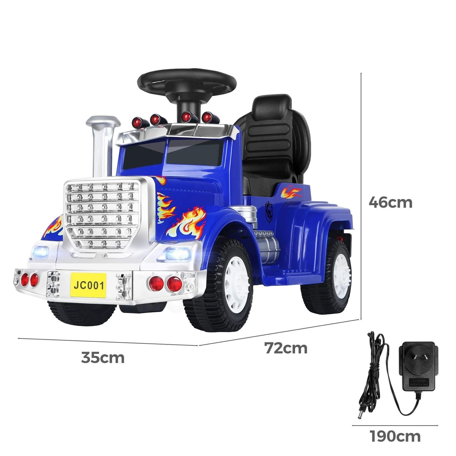 7 Alfordson Kids Ride On Car Electric Toy Truck 25W Motor w/ LED Lights - Blue, 7 of 9
