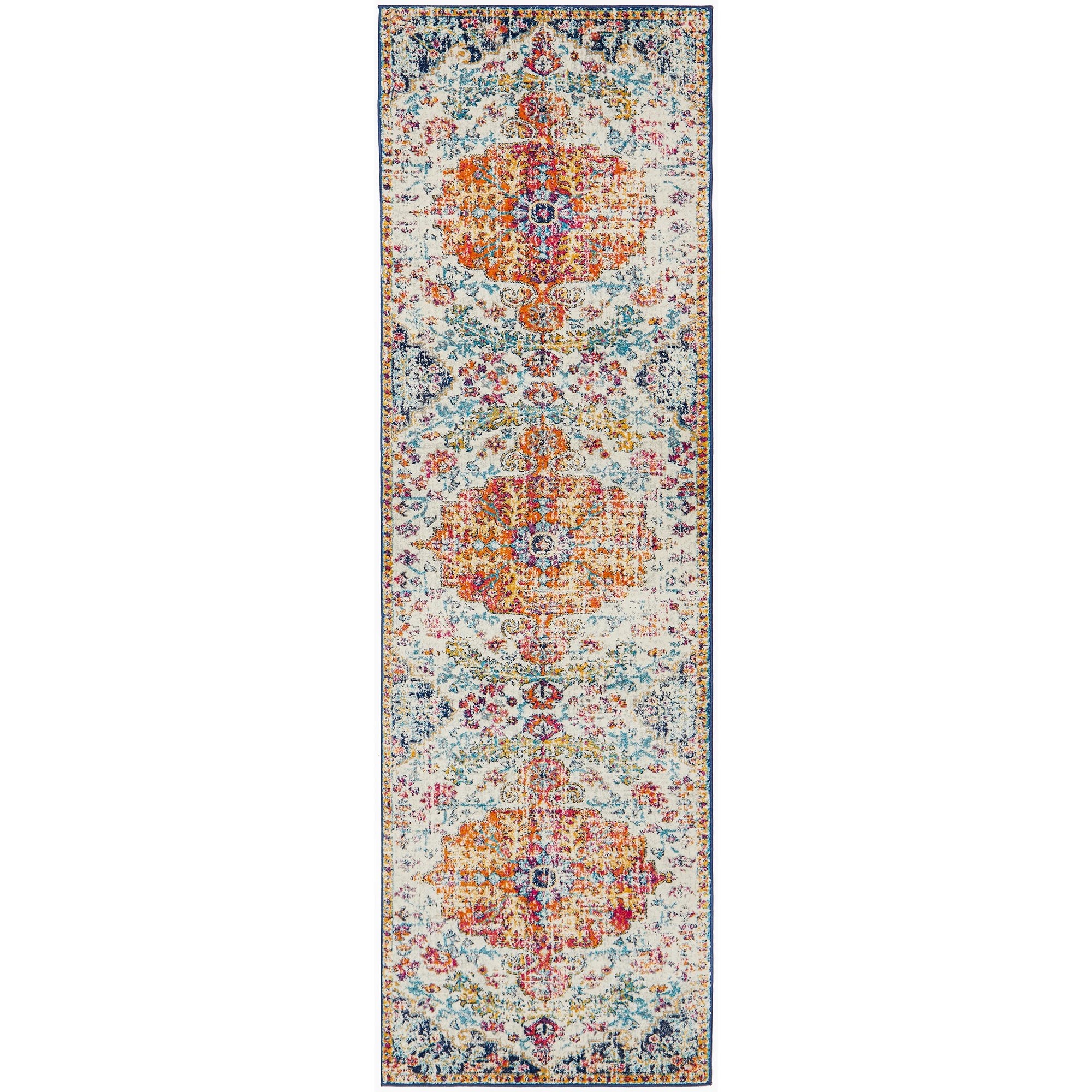 1 Common Ground Rugs Encore 254 500x80cm - Extra Large Runner Rug - White, 1 of 9