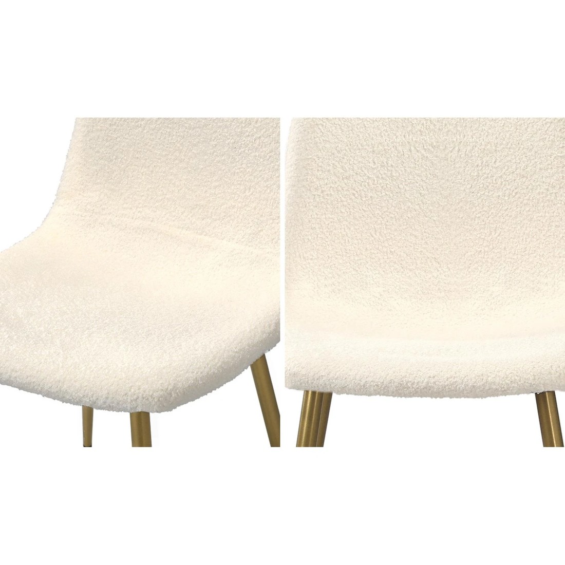 5 Oikiture 2x Dining Chairs Kitchen Accent Chair Lounge Sherpa Gold Metal Legs
 - White, 5 of 10