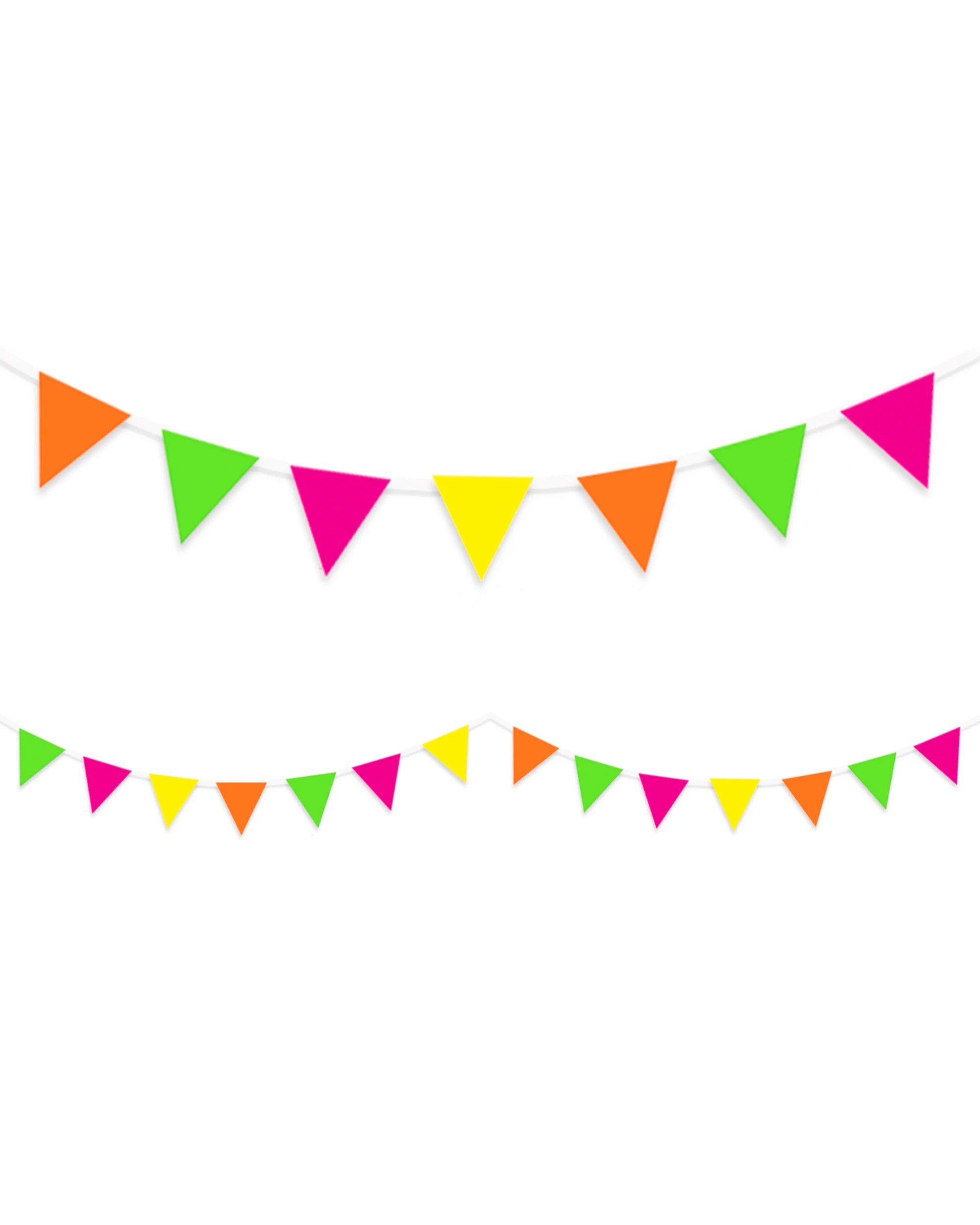 1 Artwrap Mini Neon UV Party Flags Banner 3m - Assorted, 1 of 3