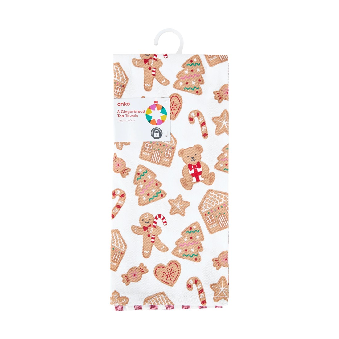 6 3 Pack Gingerbread Tea Towels, 6 of 6