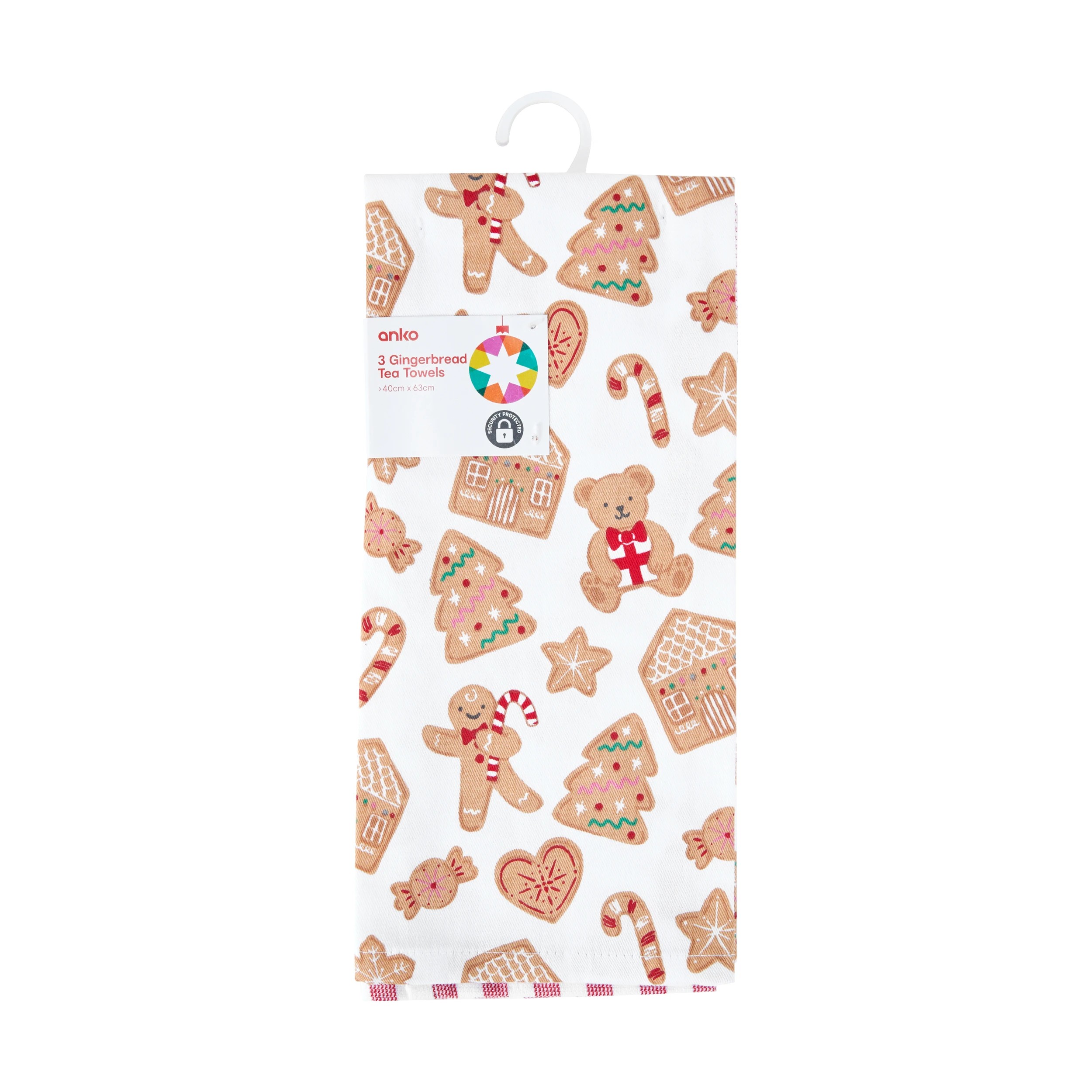 6 3 Pack Gingerbread Tea Towels, 6 of 6