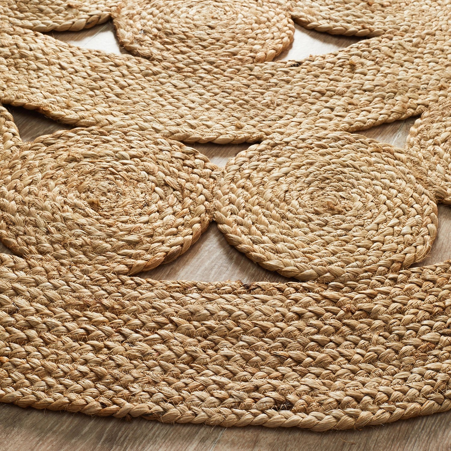 3 Common Ground Rugs Solace Pilu 120x120cm - Small Round Handwoven Jute Rug - Natural, 3 of 6