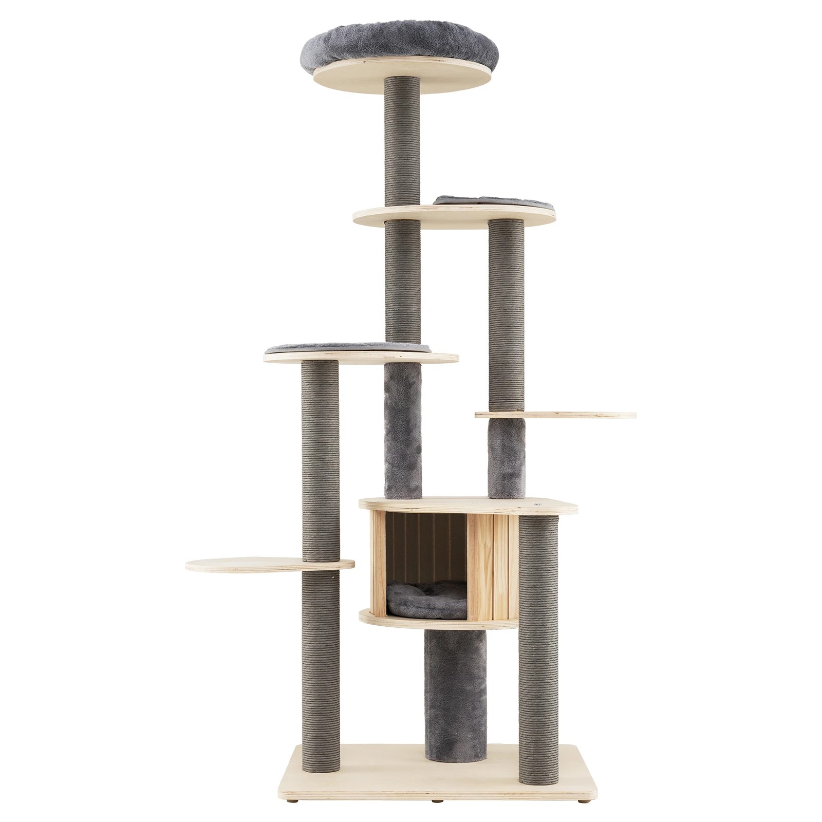 1 Costway 172cm Multi-level Cat Tower w/Scratching Posts Condo Indoor Kitty Tree, 1 of 7