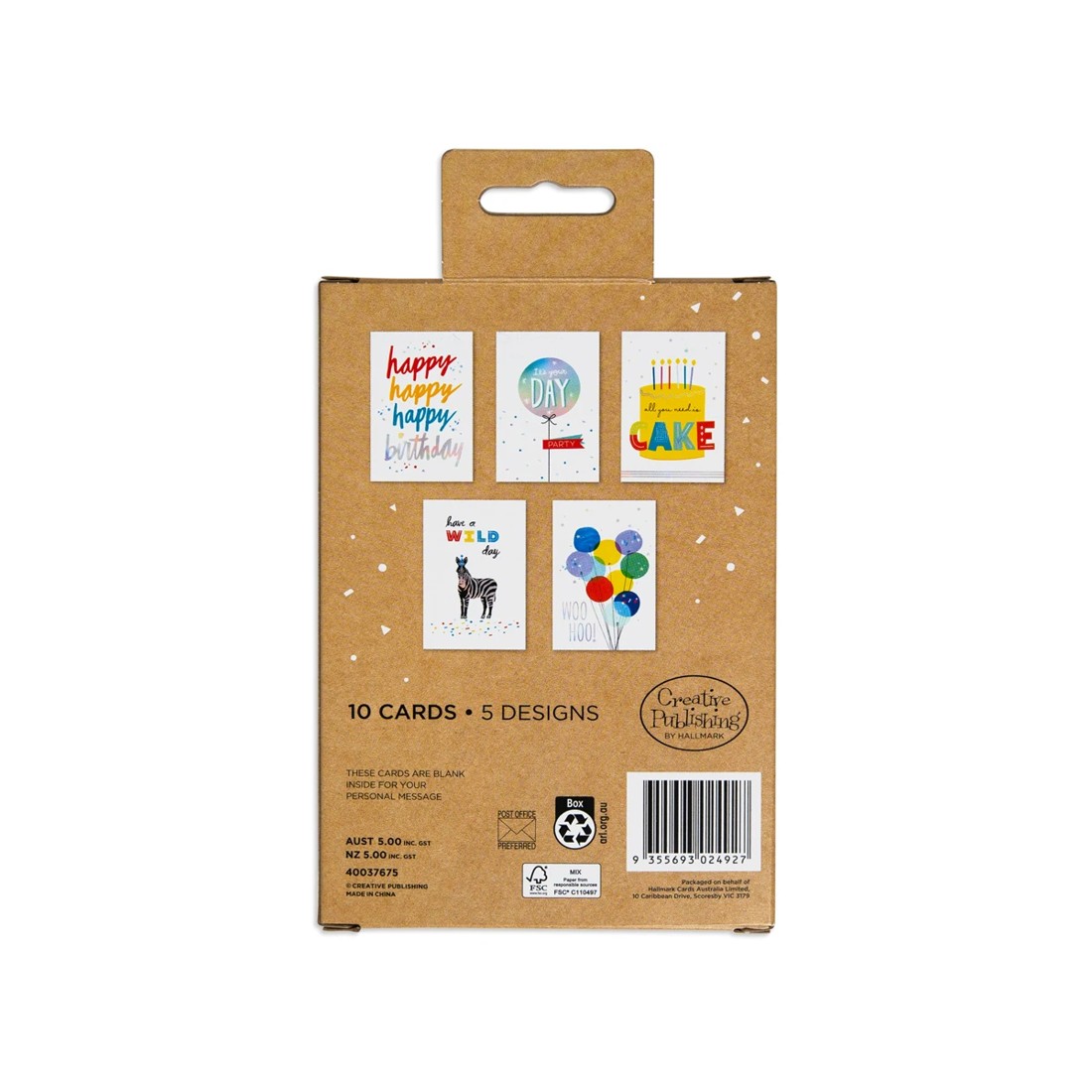 3 10 Pack Creative Publishing by Hallmark Colourful Contemporary Birthday Cards, 3 of 3