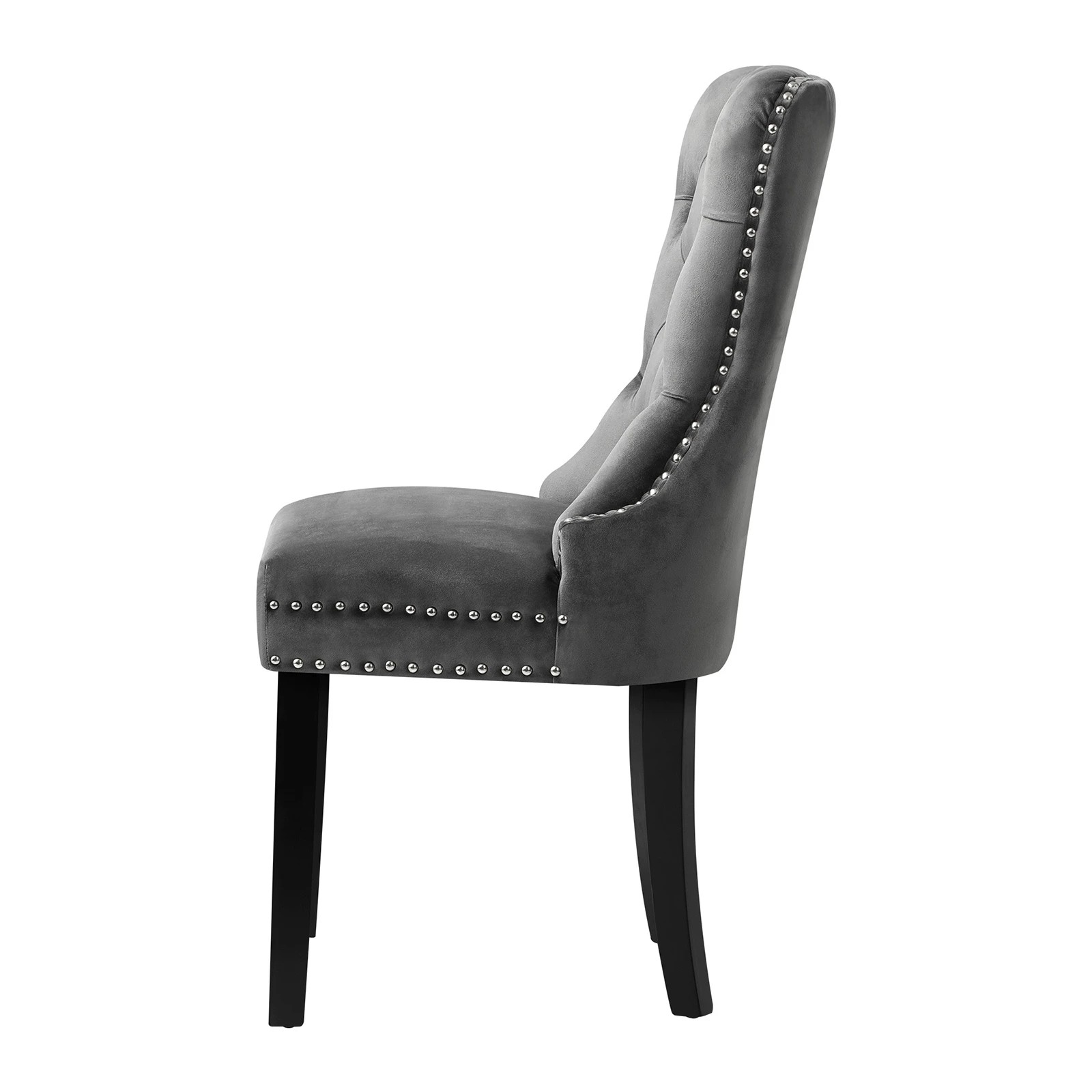 7 Oikiture 4x Velvet Dining Chairs Upholstered French Provincial Tufted - Grey, 7 of 8