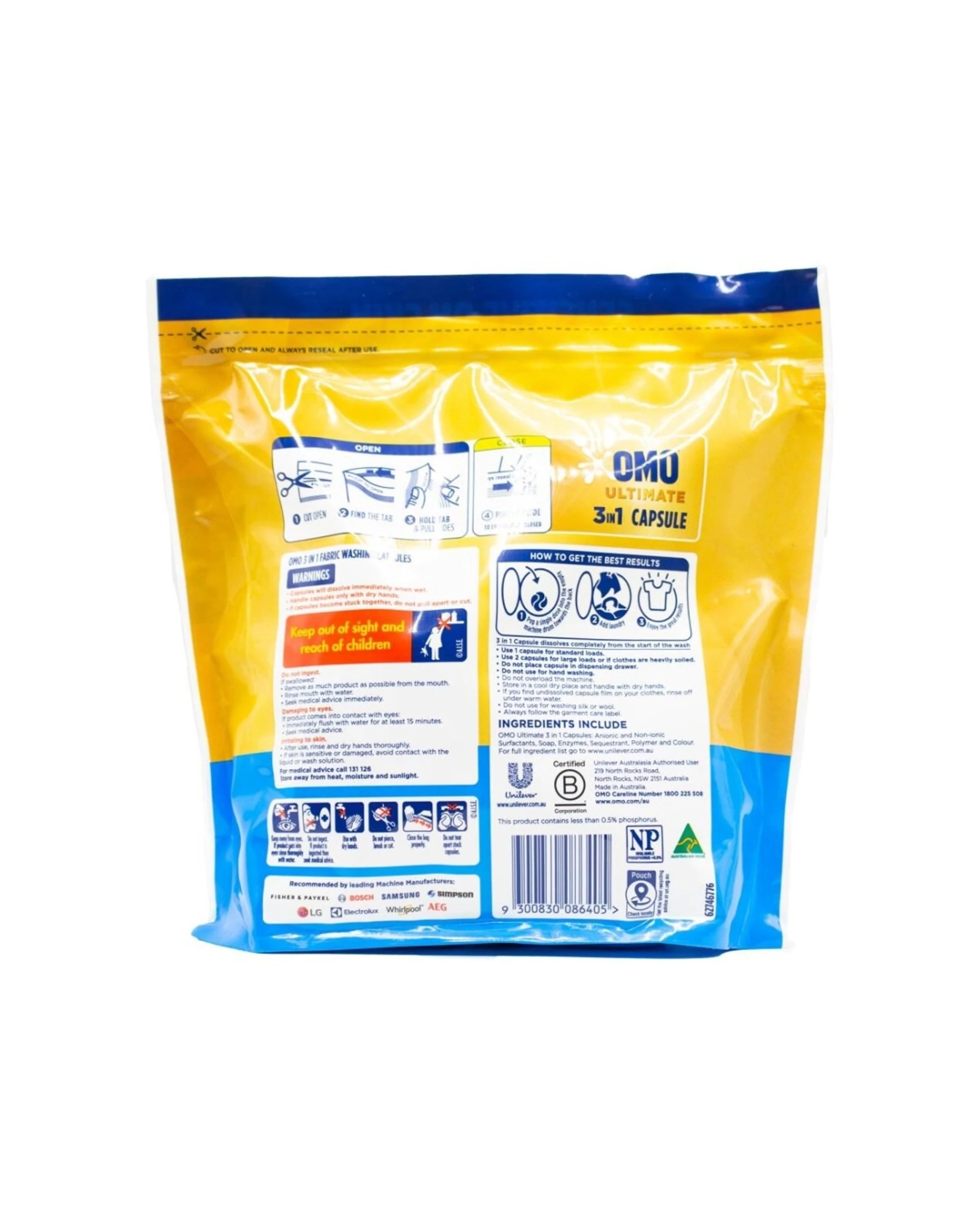 3 Omo Ultimate Sensitive 3in1 Laundry Detergent Capsules 28pc Biodegradable, 3 of 3