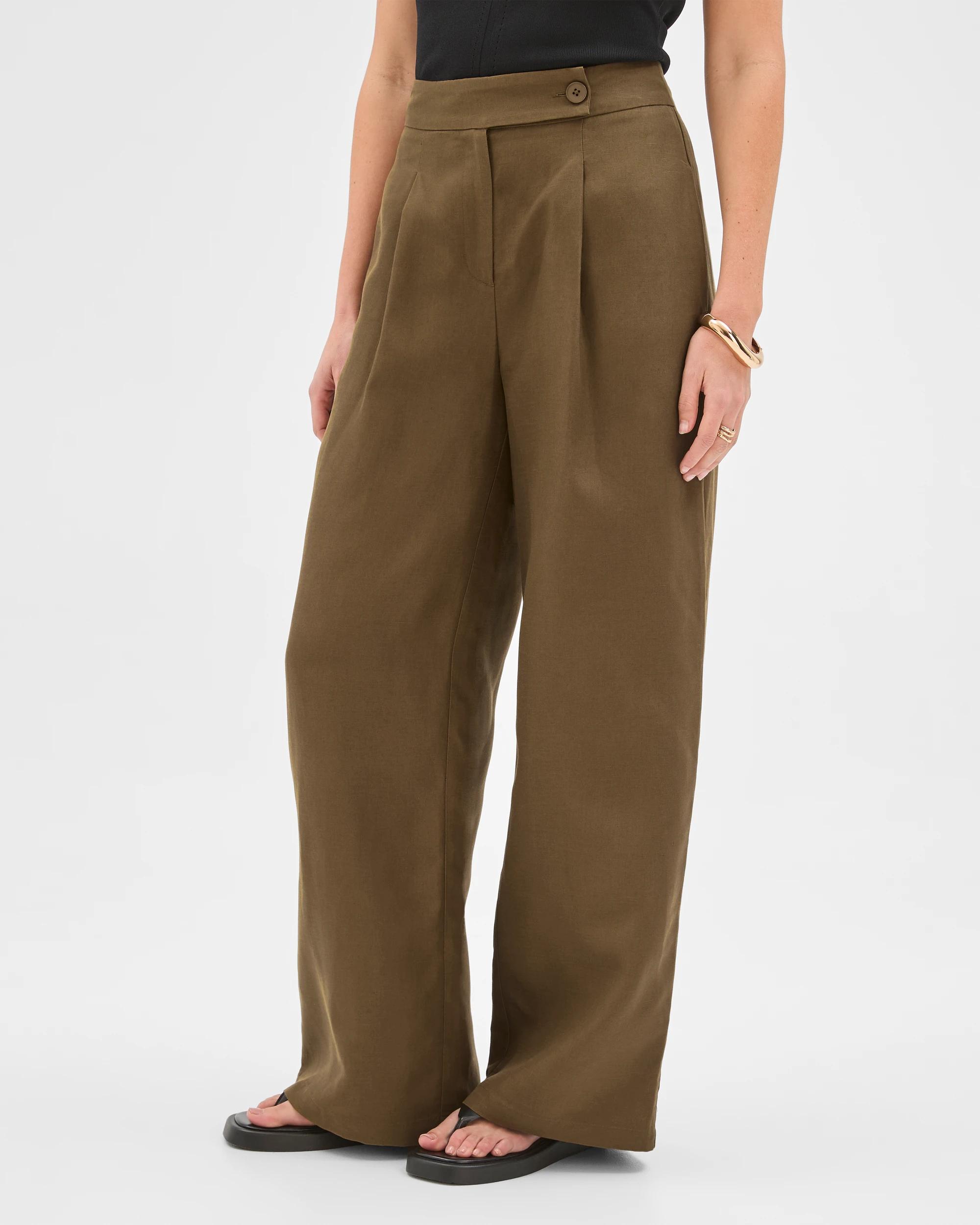 5 Preview Harper Tailored Ultra Wide Leg Pants KHAKI OLIVE, 5 of 7