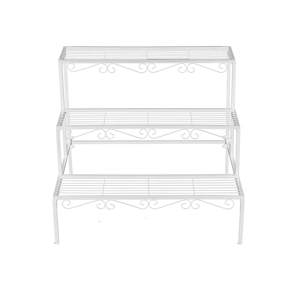 2 Levede 3 Tier Rectangle Shape Metal Plant Stand - White, 2 of 9