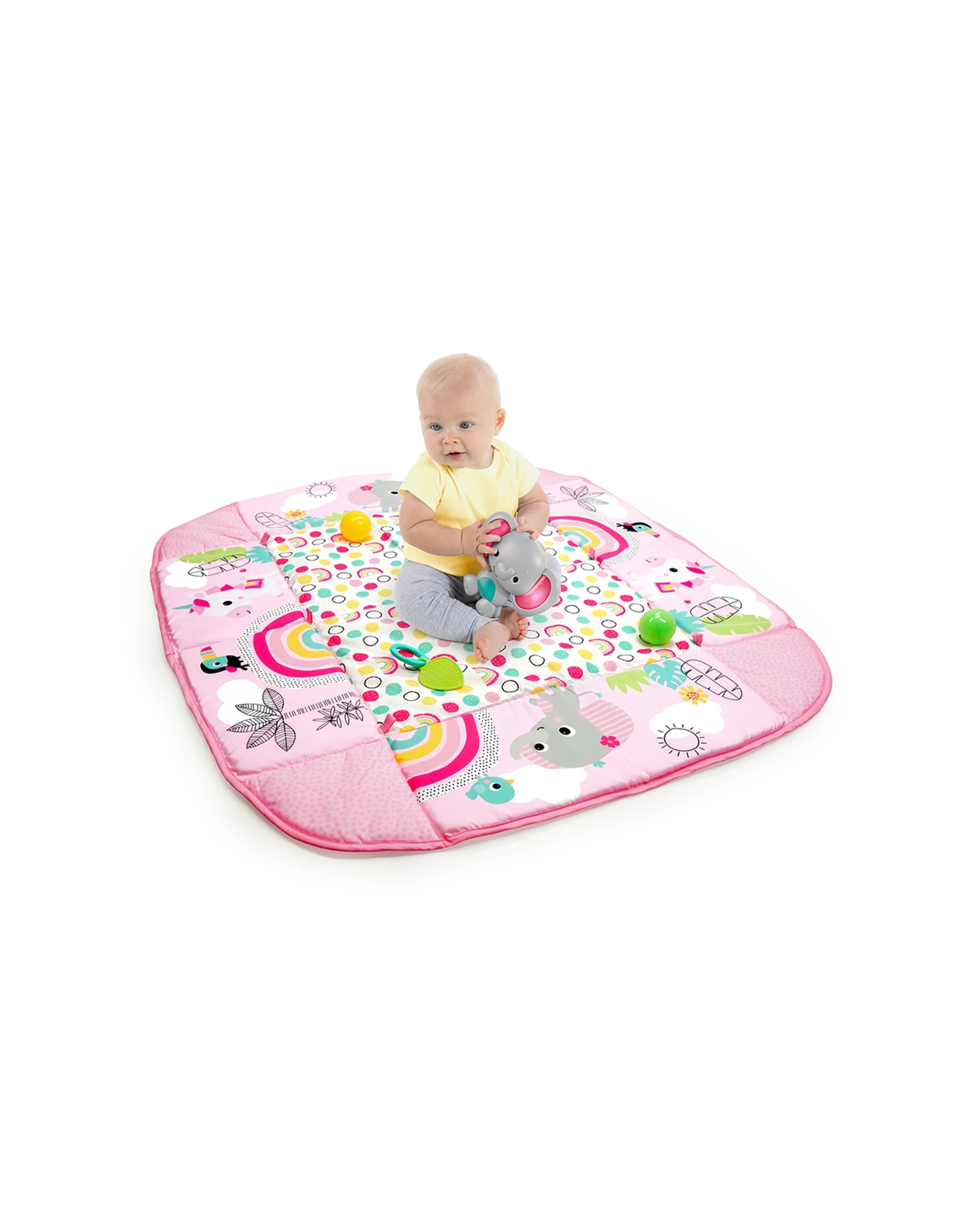 6 Bright Starts 5in1 Baby Your Way Play Mat Activity Gym Ball Pit Rainbow Tropics
 - Multi, 6 of 9