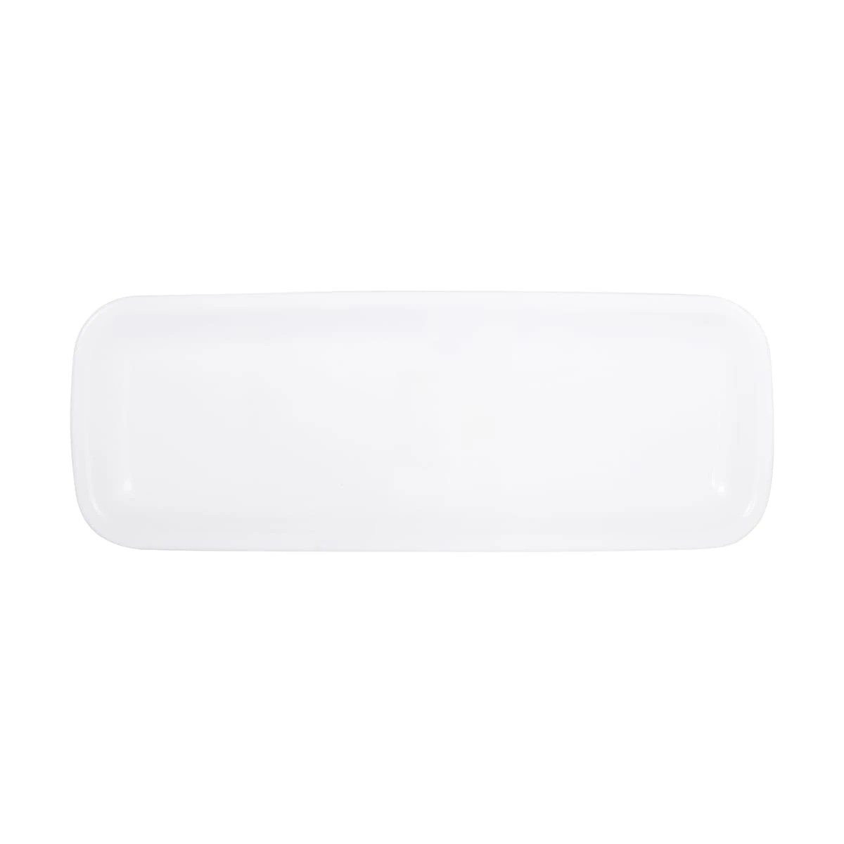 1 White Rectangle Food Tray, 1 of 3