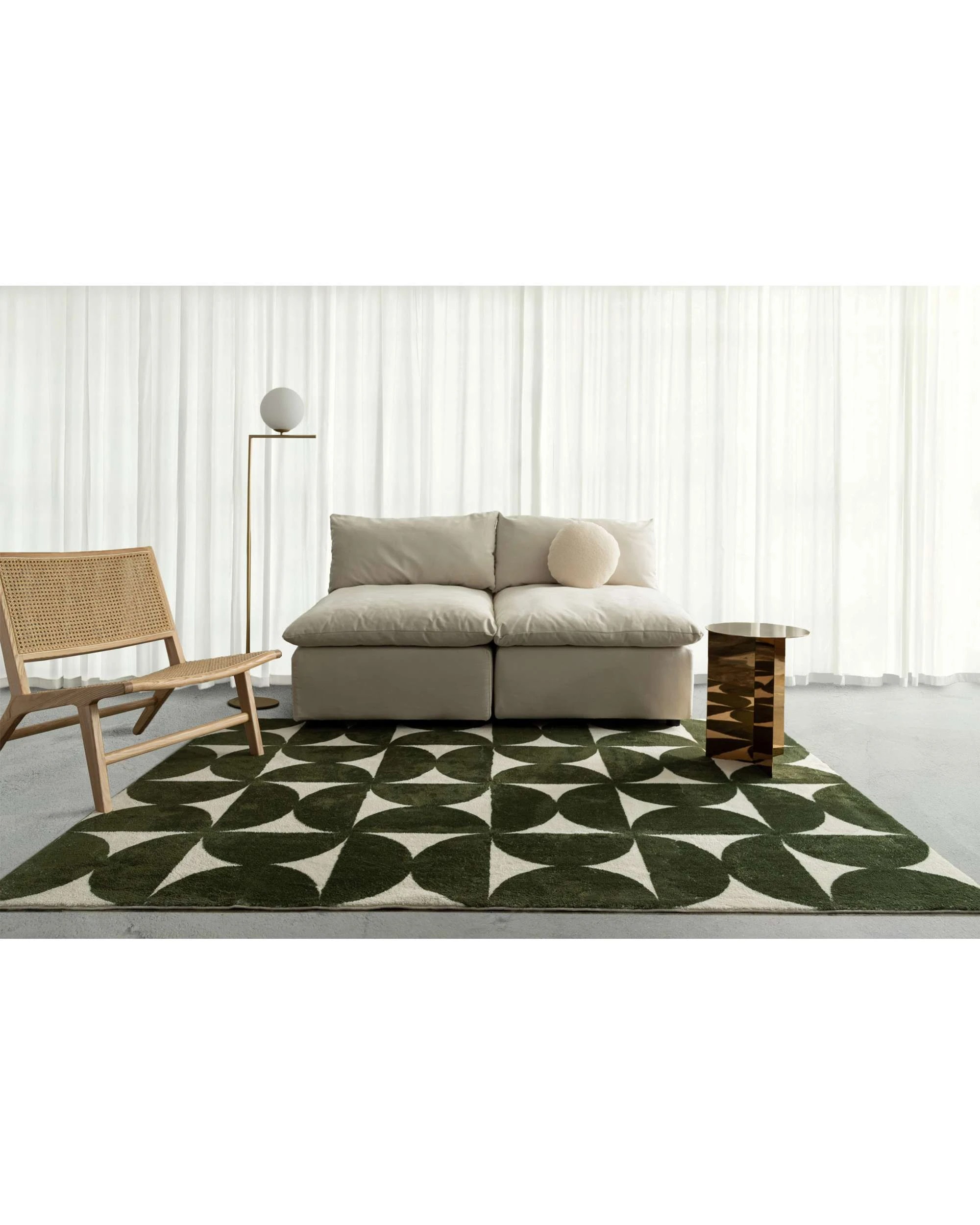 2 Loopsie Jardime Geometric Washable Rug-400cm x 300cm - Green, 2 of 6