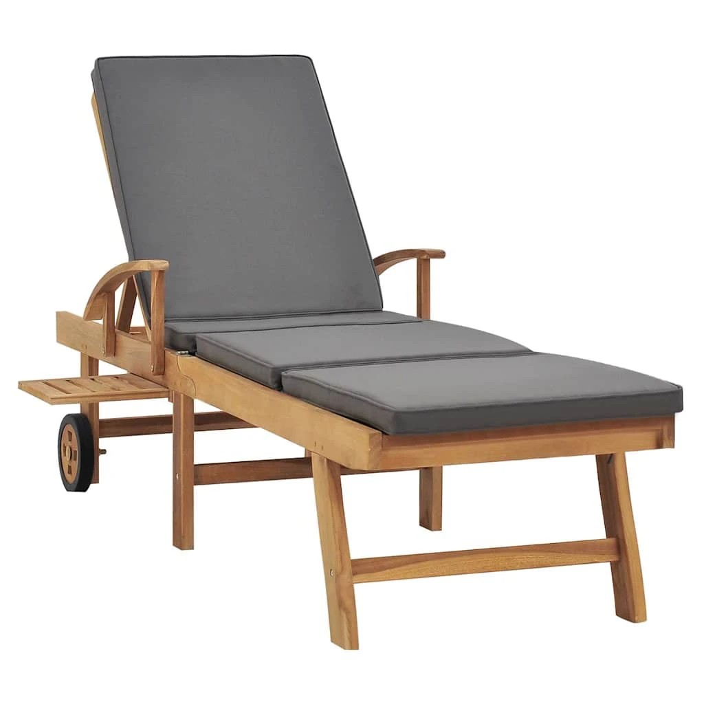 3 vidaXL Sunlounger Multi-Position Backrest - Grey, 3 of 9