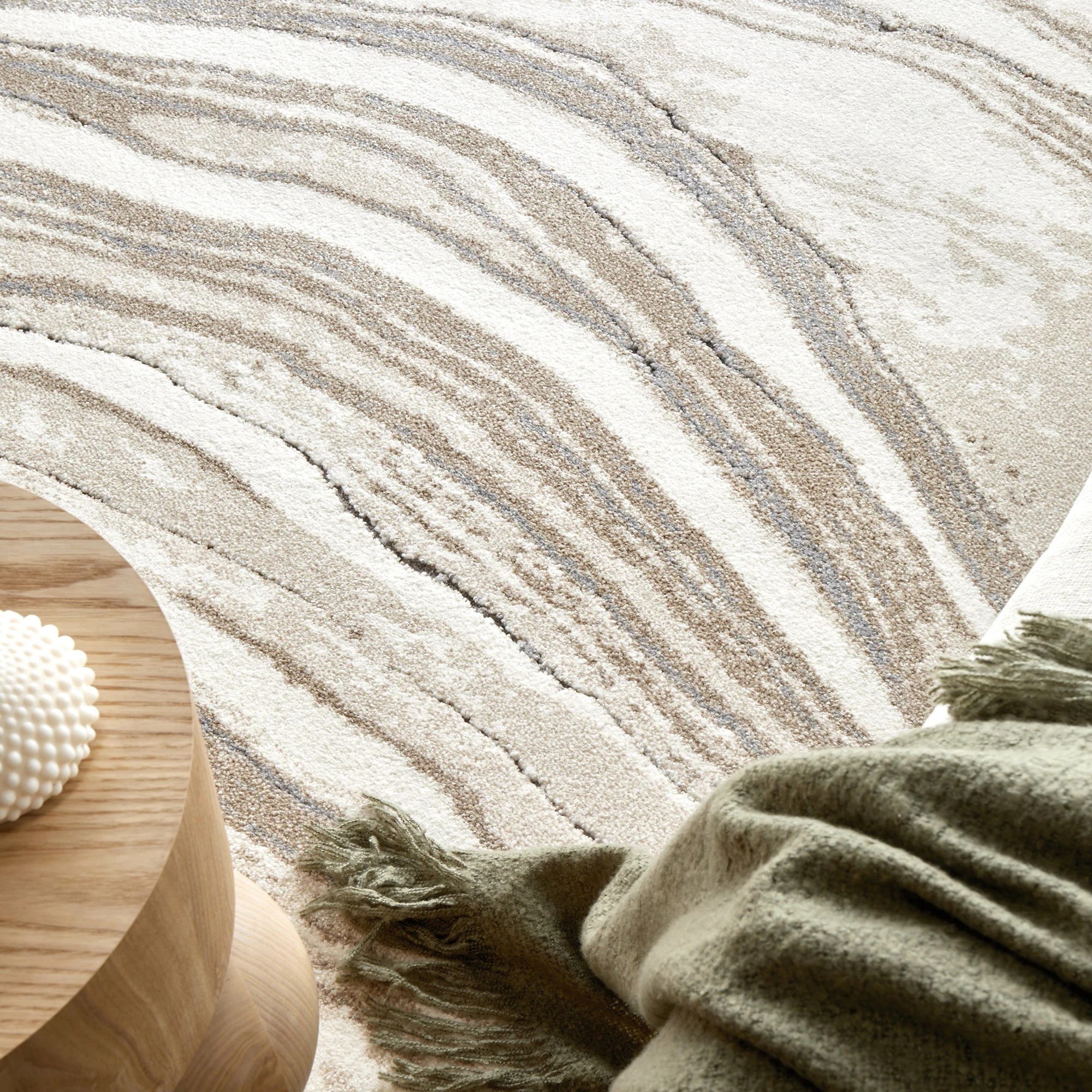 3 Common Ground Rugs Stonefall 333 400x300cm - Extra Extra Large Pet Friendly Floor Rug - White, 3 of 7