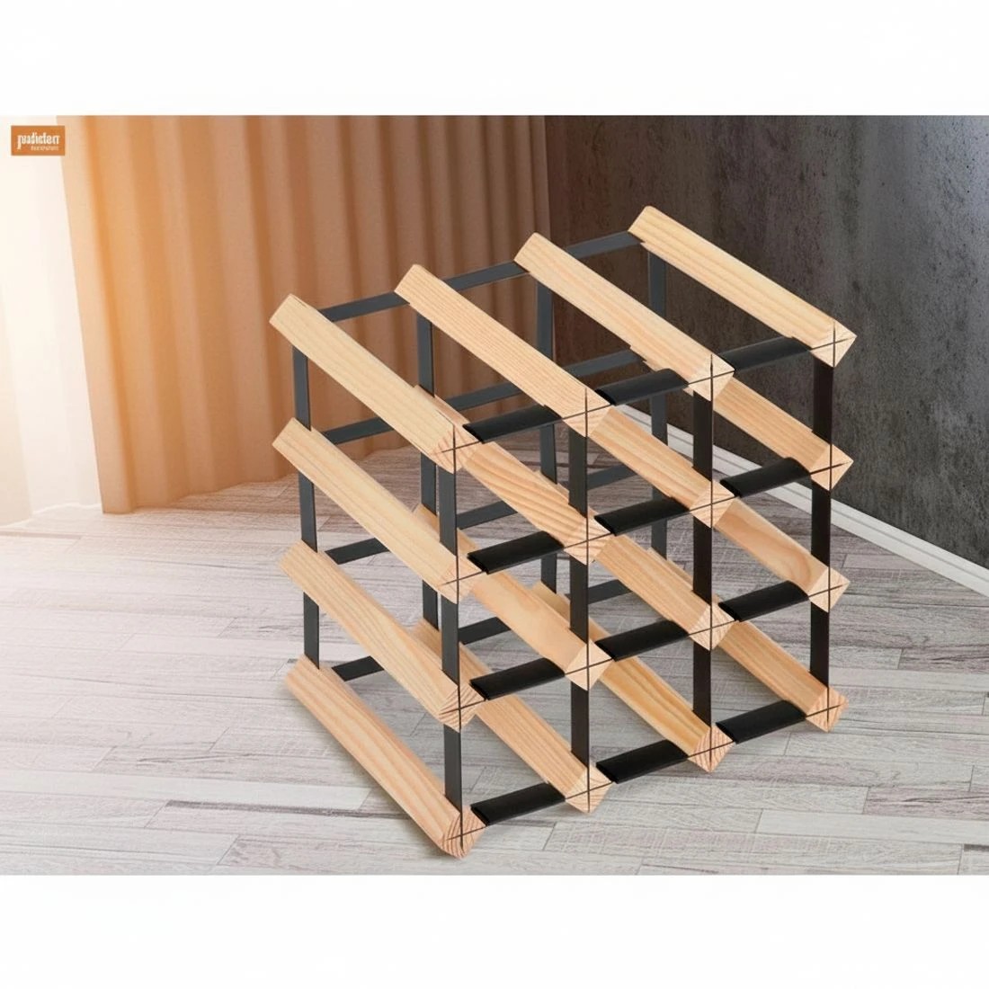 5 Artiss Wine Rack 12 Bottle - Brown, 5 of 7