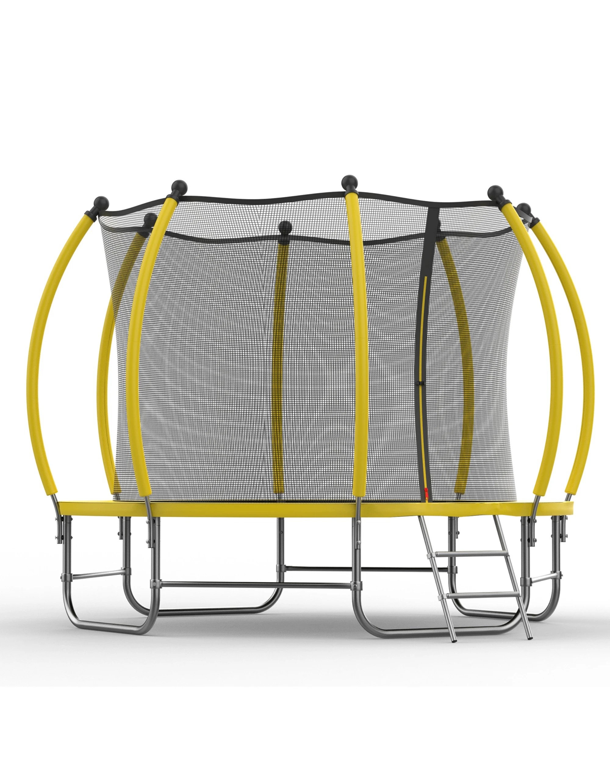 3 Advwin 10FT Recreational Trampoline Outdoor for Kids w/Safety Enclosure Net, Ladder, Max Limit 150 kg，Yellow, 3 of 7