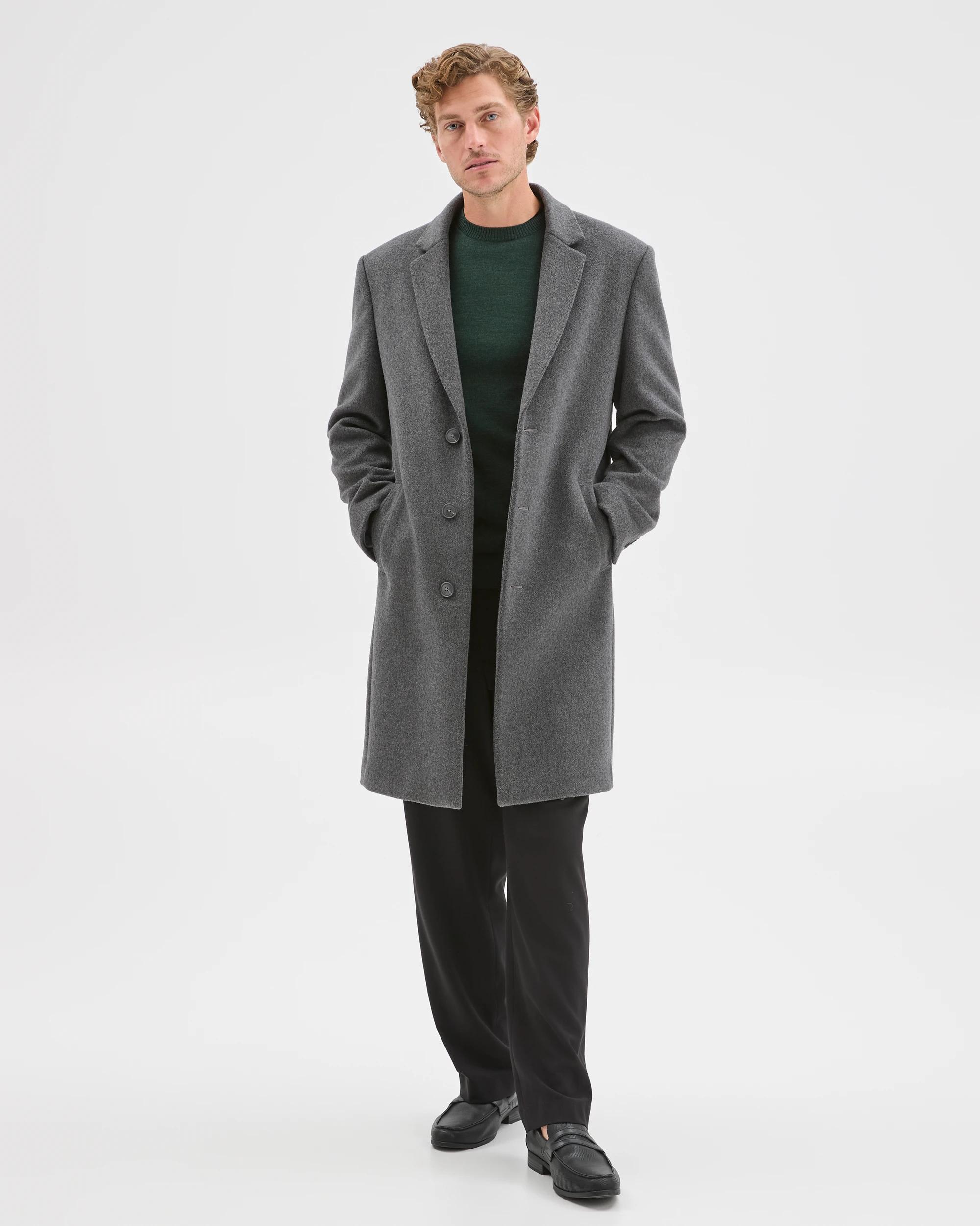 3 Preview Wool Blend Cashmere Overcoat CHARCOAL, 3 of 8