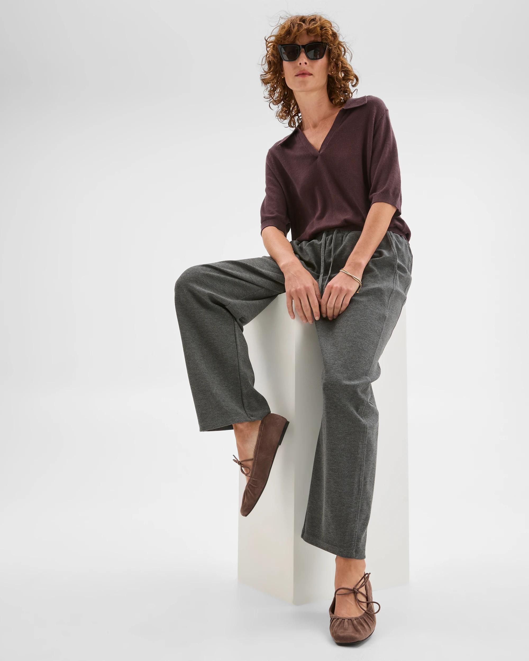 2 Target Woman Barrel Leg Jogger Pants GREY MELANGE, 2 of 5