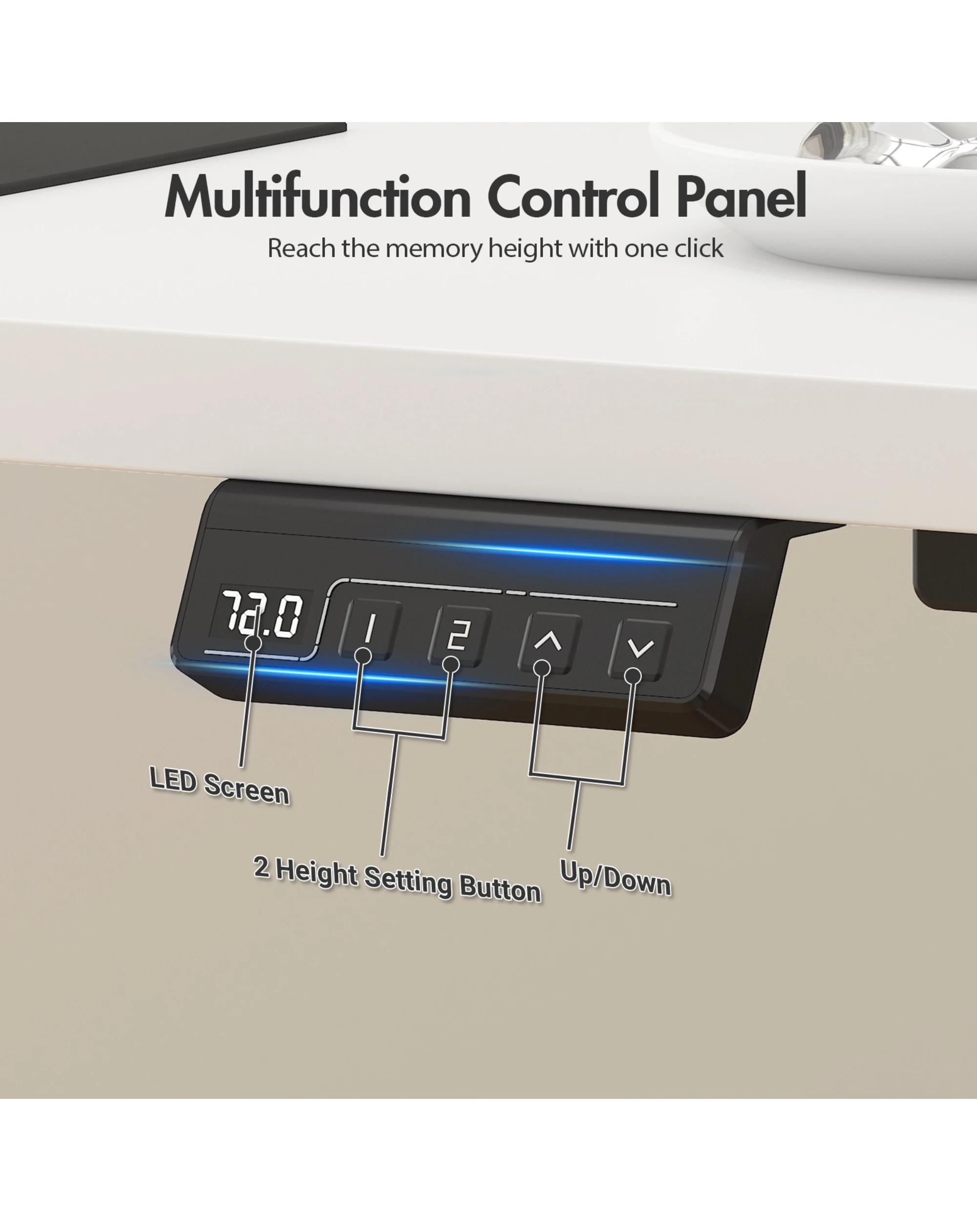 1 Advwin Electric Standing Desk Adjustable Height Ergonomic - White, 1 of 3