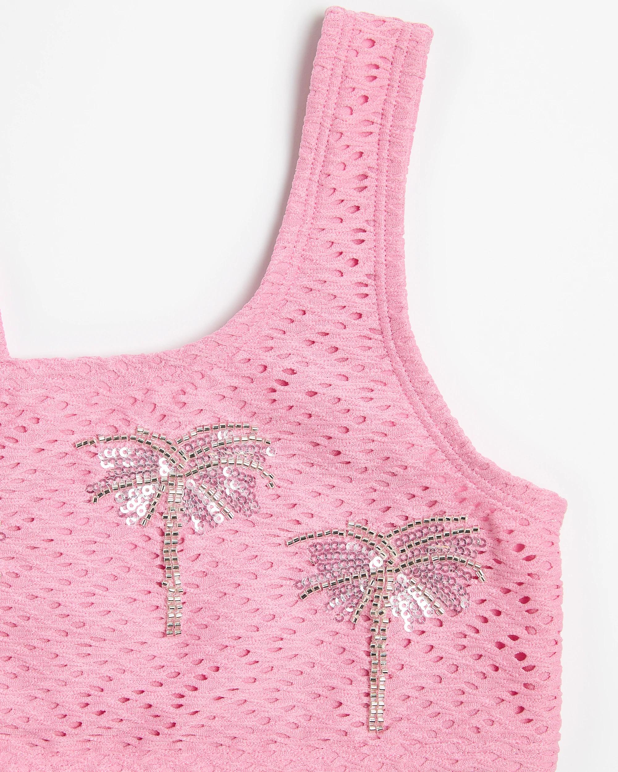 2 Target Textured Crochet Swim Two Piece PINK, 2 of 3