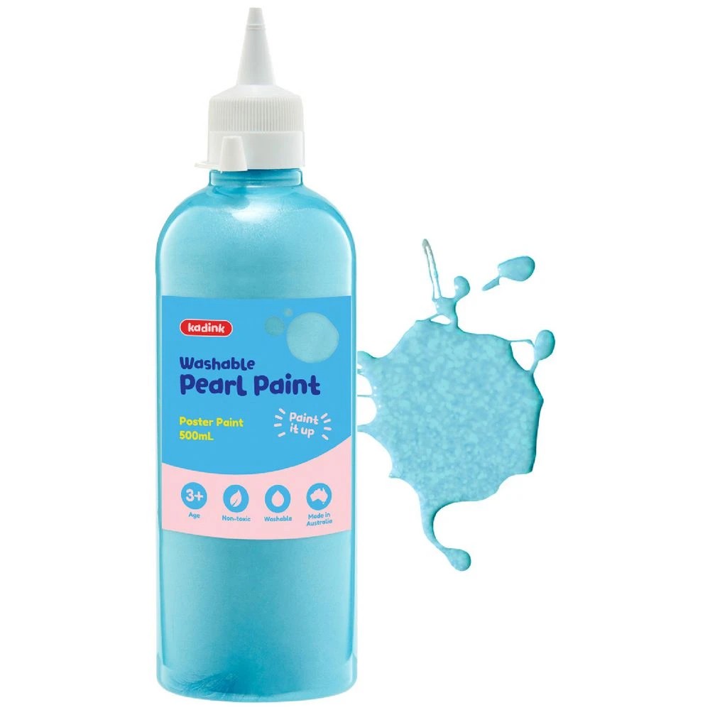 1 Kadink Washable Pearl Poster Paint 500mL Blue, 1 of 2