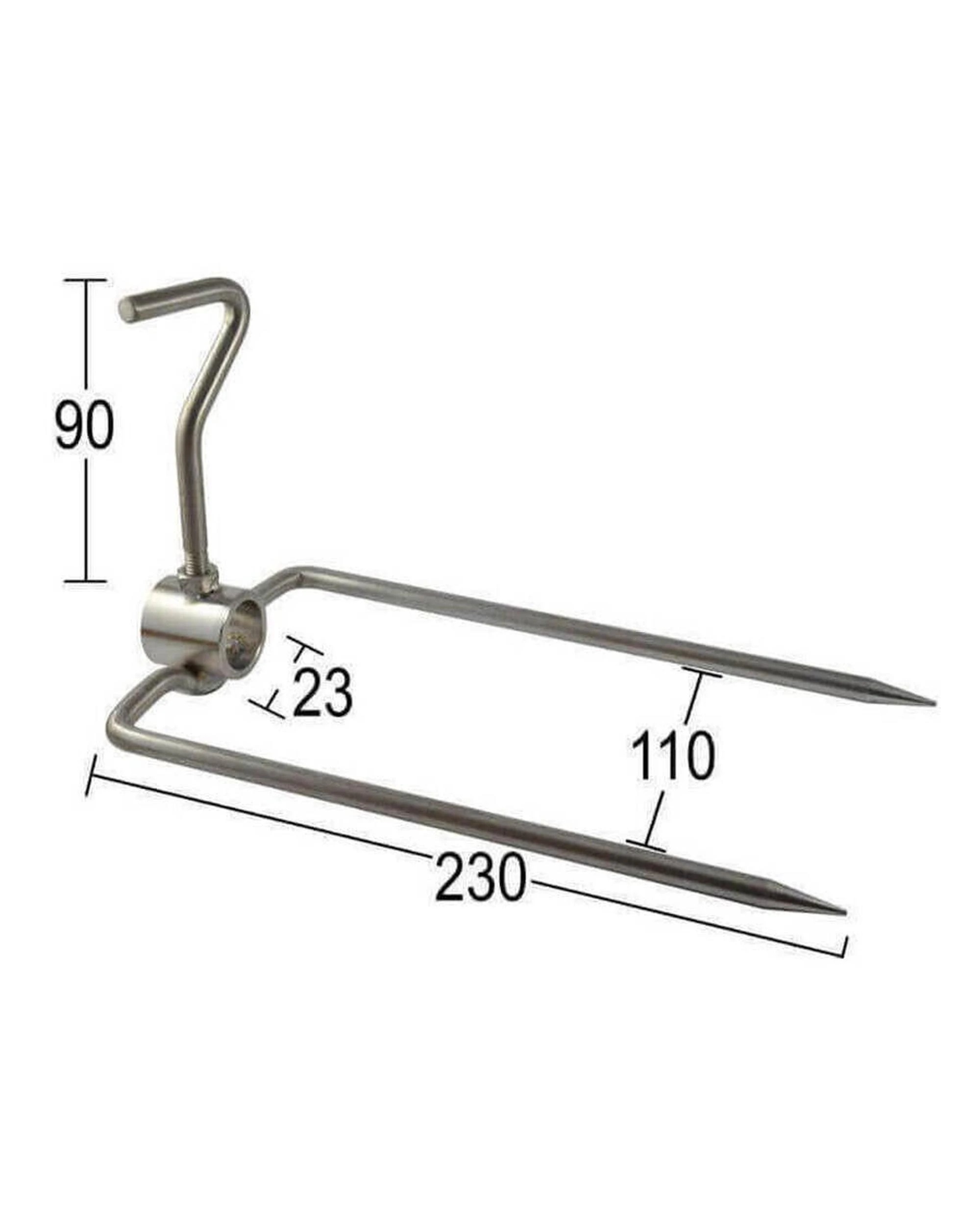 3 Flaming Coals Spit Roaster Prong - Large Stainless Steel - 22mm Round - x2, 3 of 9