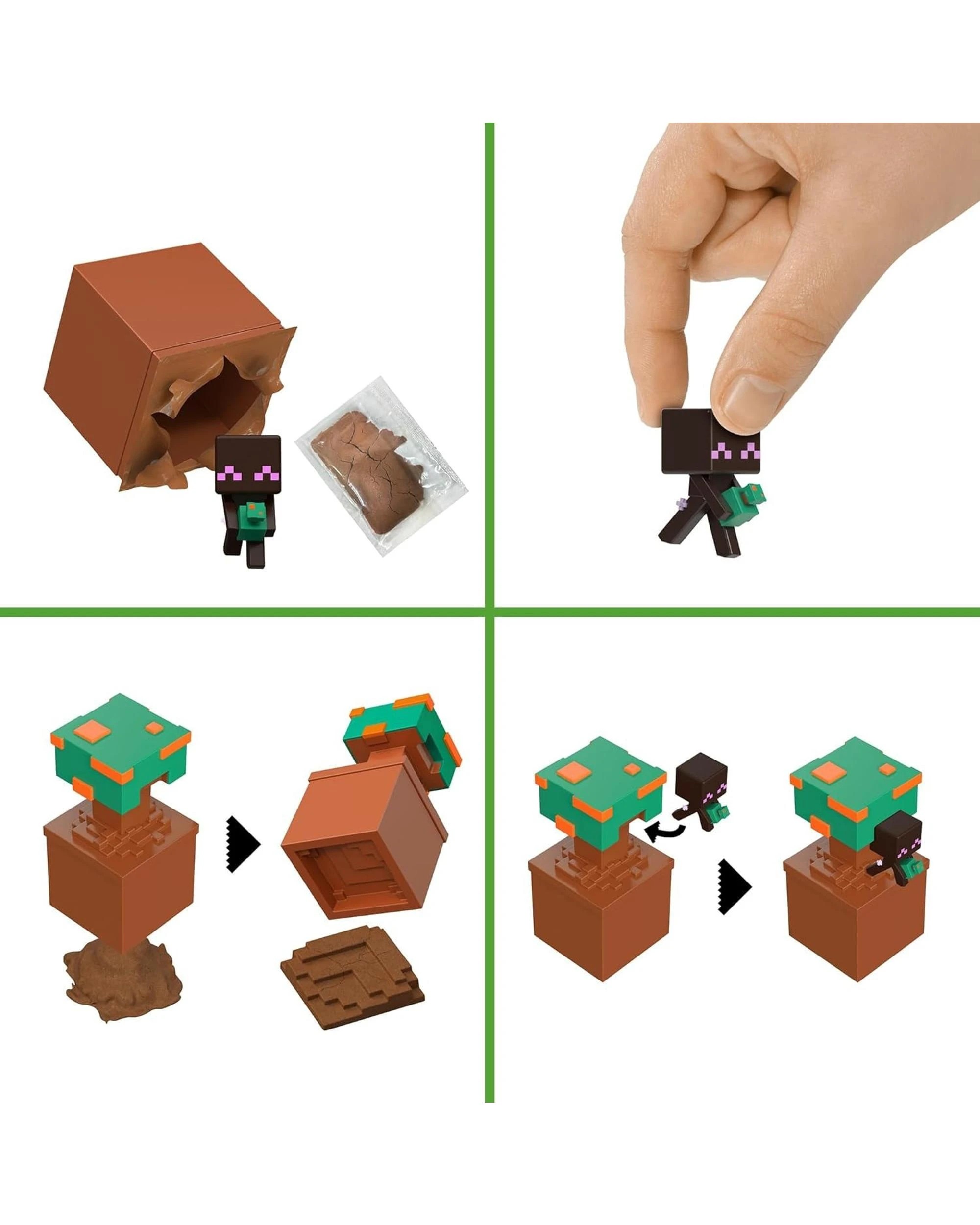 3 Minecraft Mini Mode Bloom Blocks Capsule - Warped Fungus, 3 of 3