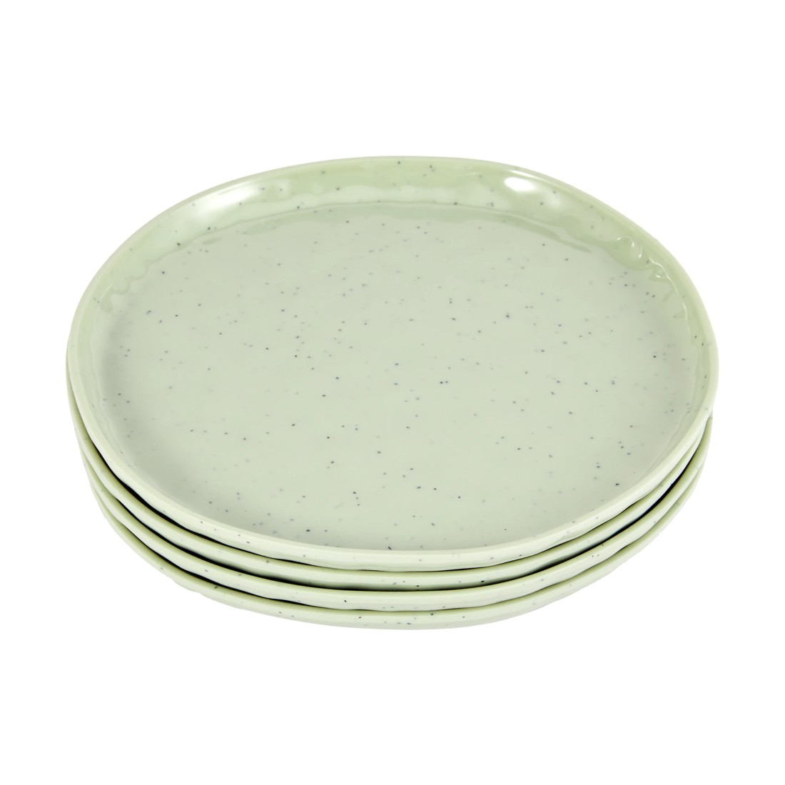1 4 Pack Green Glazed Look Side Plates, 1 of 7