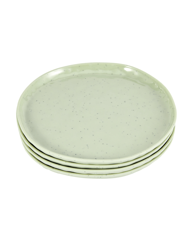 4 Pack Green Glazed Look Side Pl