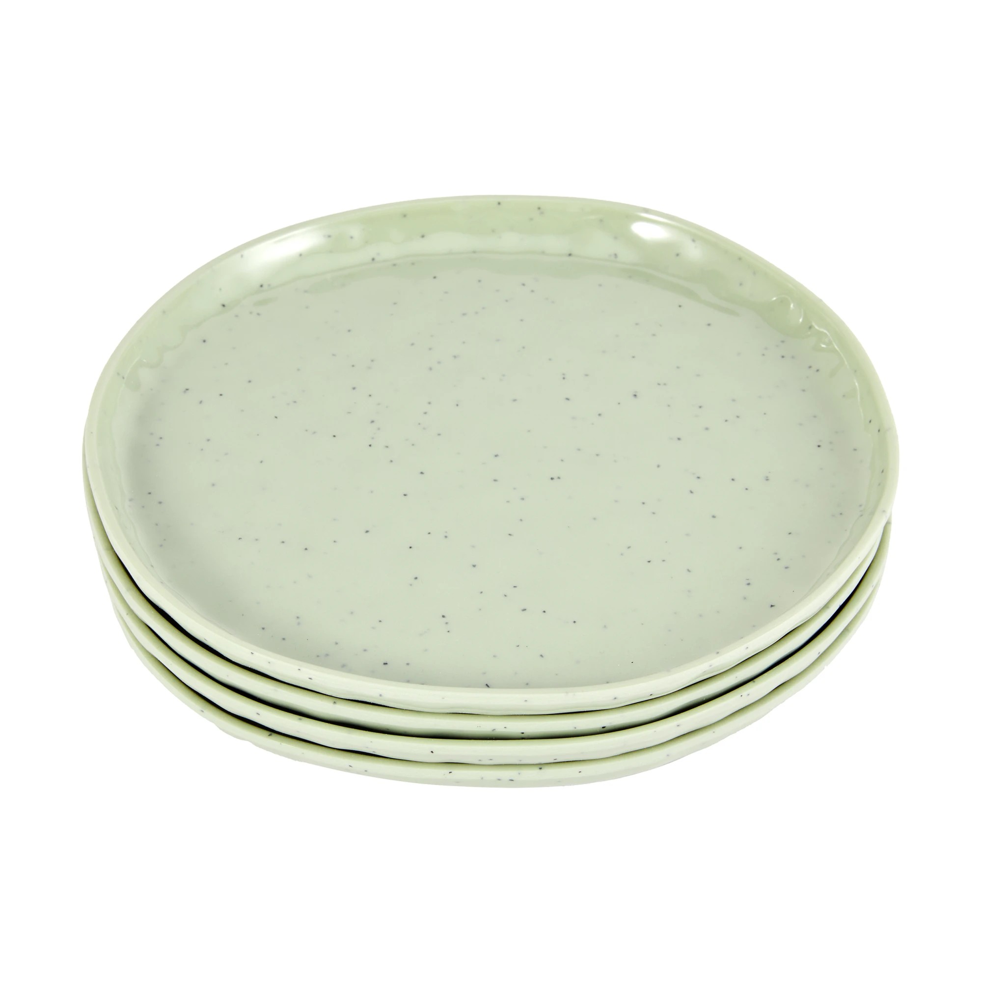1 4 Pack Green Glazed Look Side Plates, 1 of 8