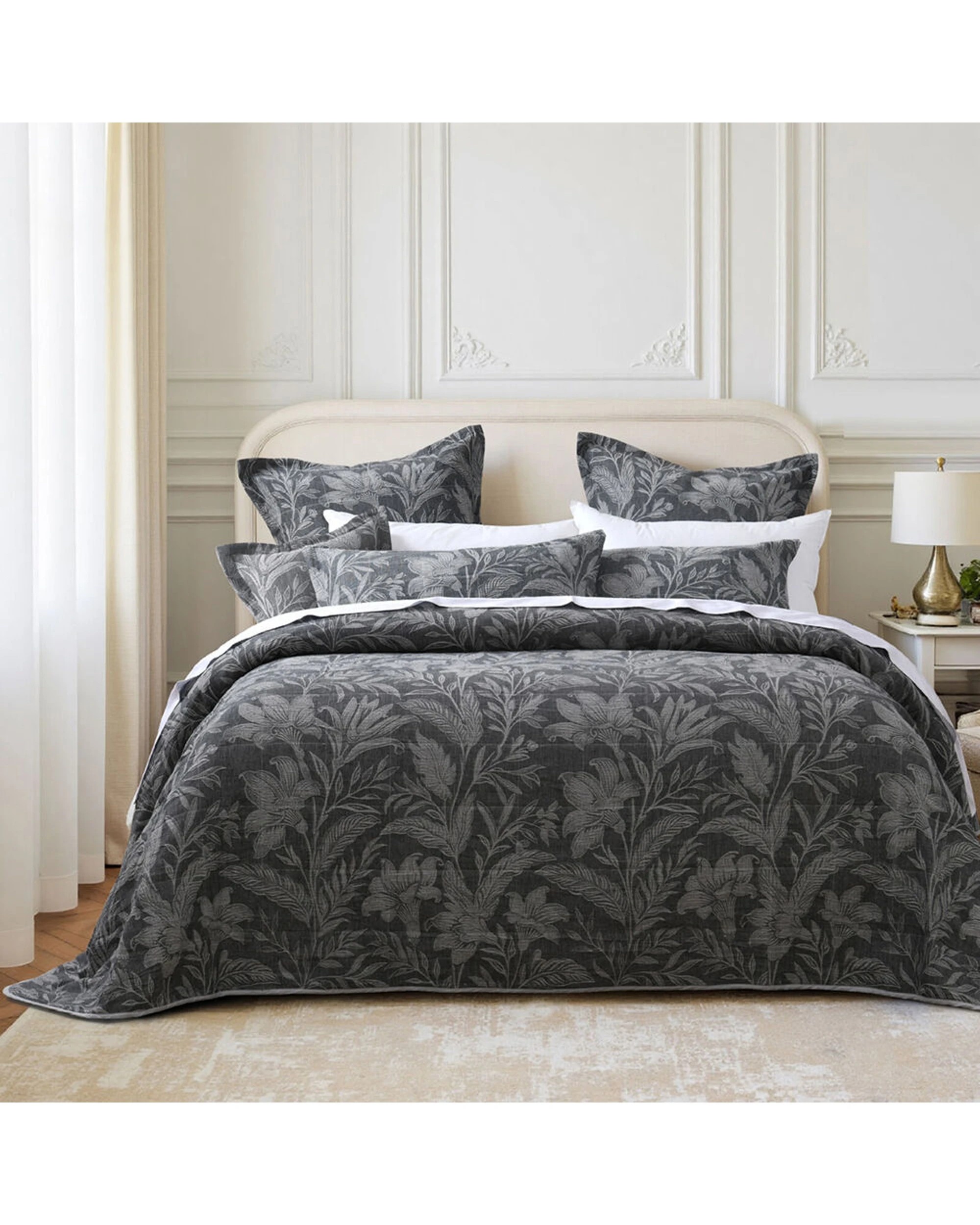 1 Bianca Maidstone Queen Polyester Cotton Bedspread And Pillowcase Set - Grey, 1 of 4