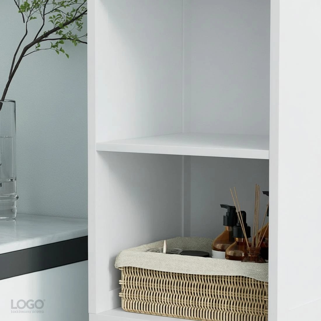 7 Artiss Bathroom Cabinet Storage 161cm  Rattan - White, 7 of 8