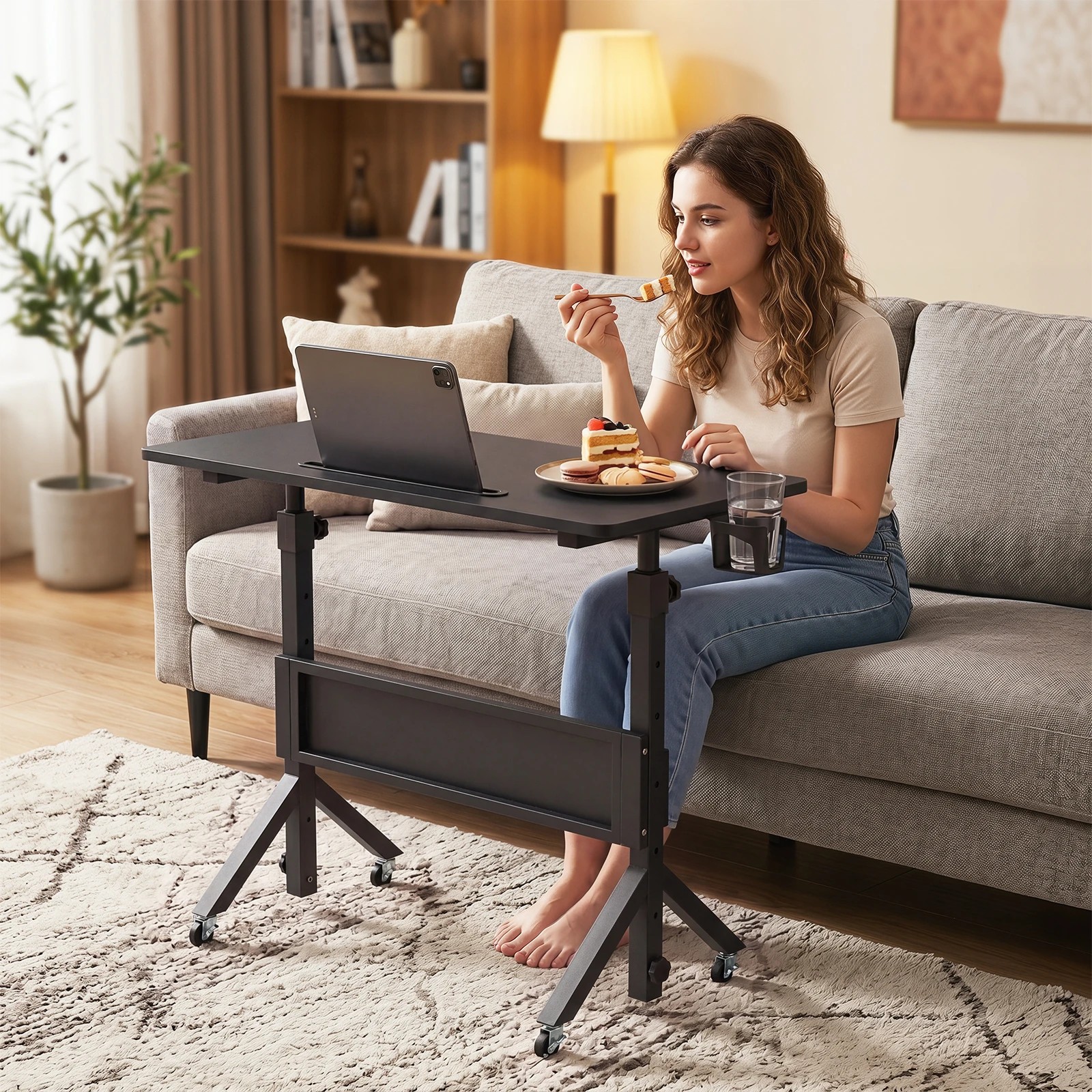 3 Costway Mobile Standing Desk Height Adjustable Home Office Stand Up Desk - Black, 3 of 4