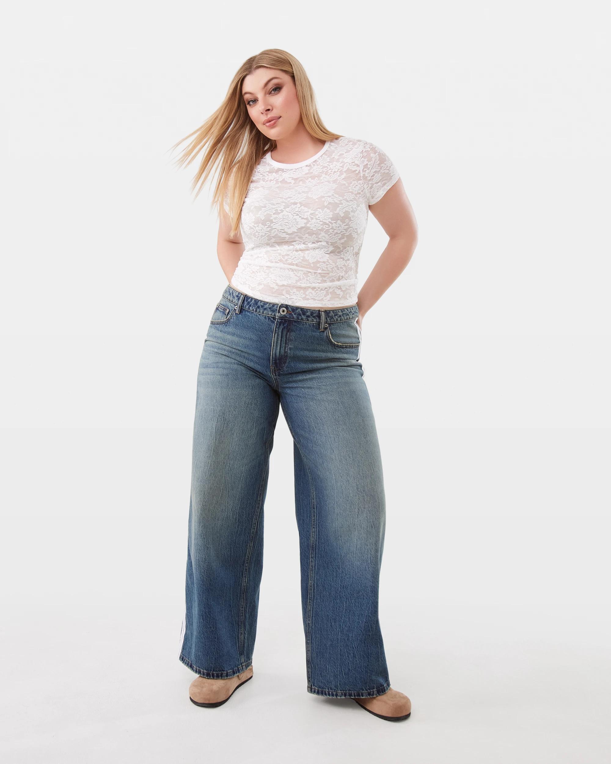 4 Side Stripe Applique Jeans Mid Wash, 4 of 10