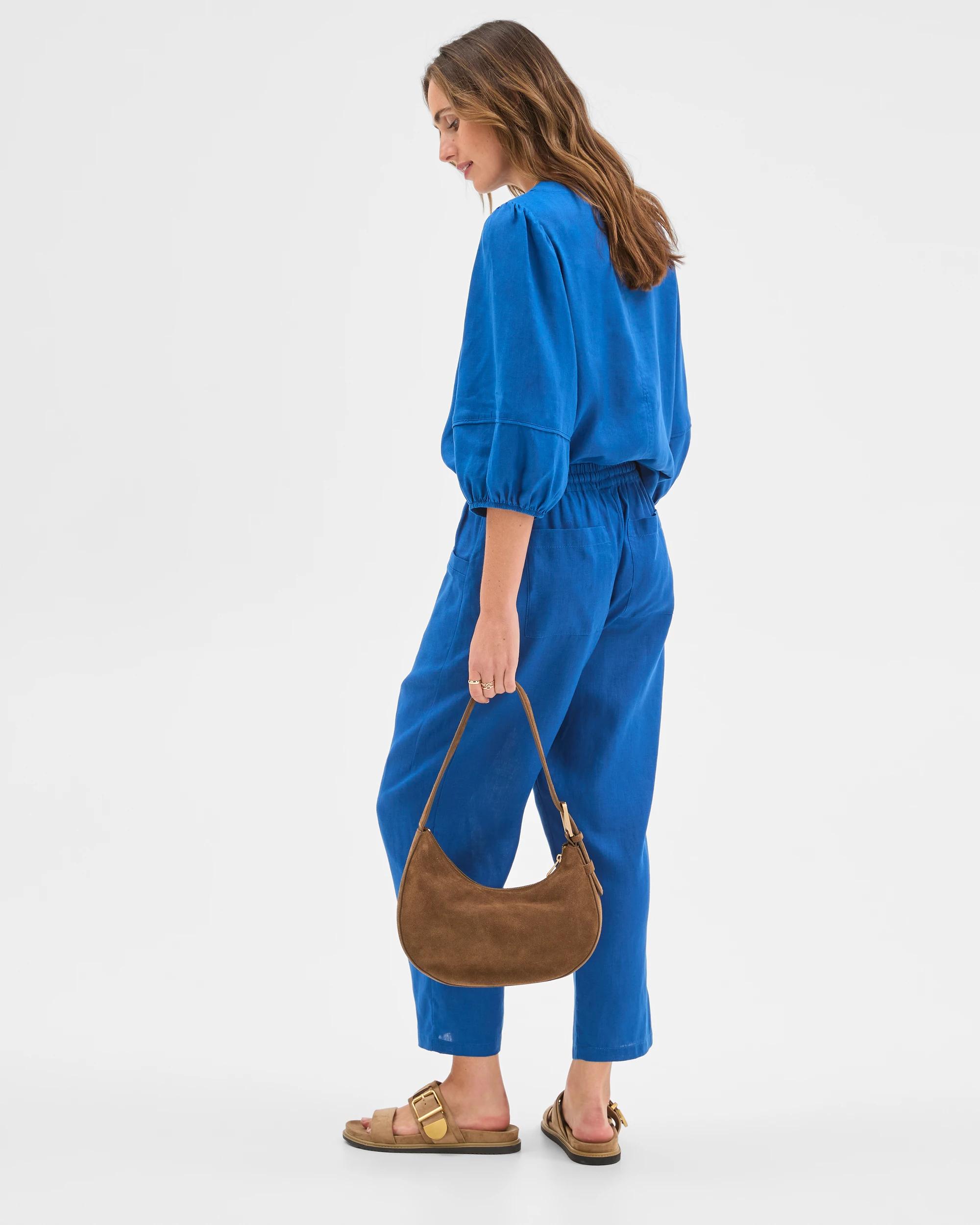 4 Target Woman European Linen Tapered Pants DEEP OCEAN, 4 of 5