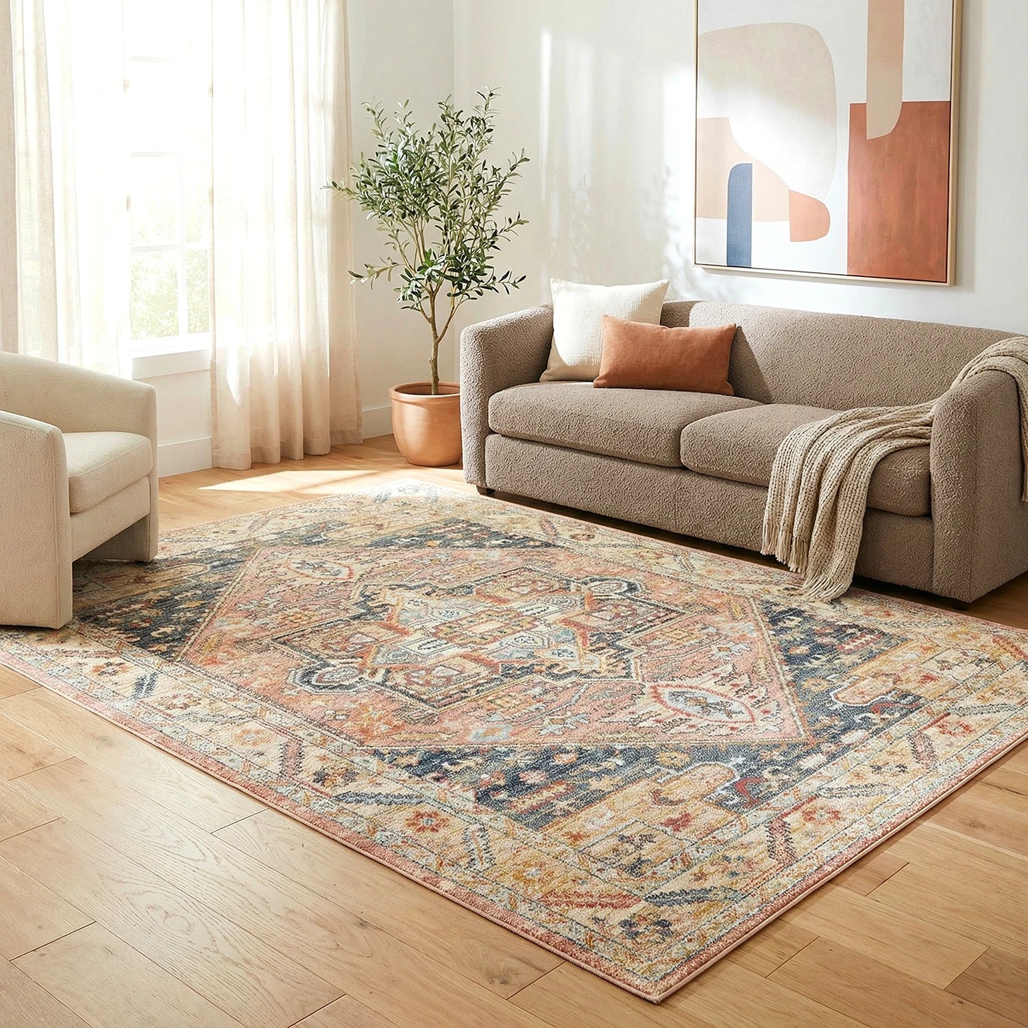 1 Common Ground Rugs Eterna 850 330x240cm - Extra Large Floor Rug - Pink, 1 of 6