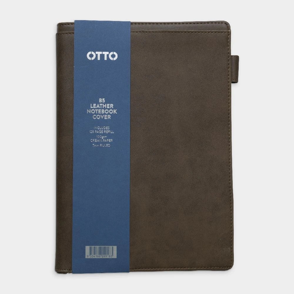 6 Otto B5 Leather Book Cover with Refill 128 Pages Brown, 6 of 6
