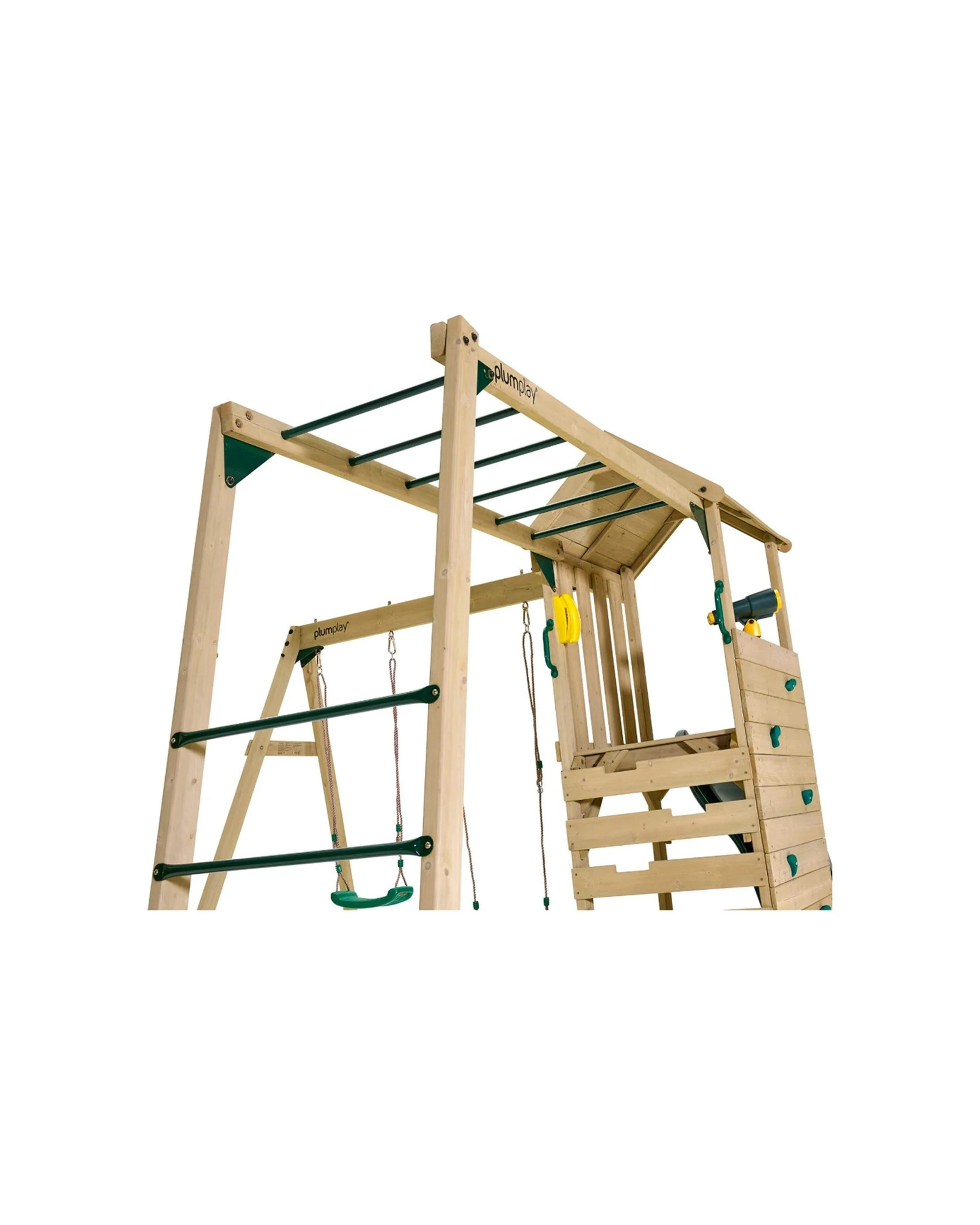6 Plum Play Kids/Children Outdoor Lookout Tower Centre Swings & Monkey Bars Outdoor Playset - Green, 6 of 8