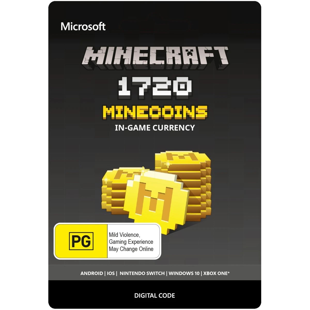 1 Microsoft Minecraft $14.95 Gift Card - 1720 Minecoins In-game Currency, 1 of 1