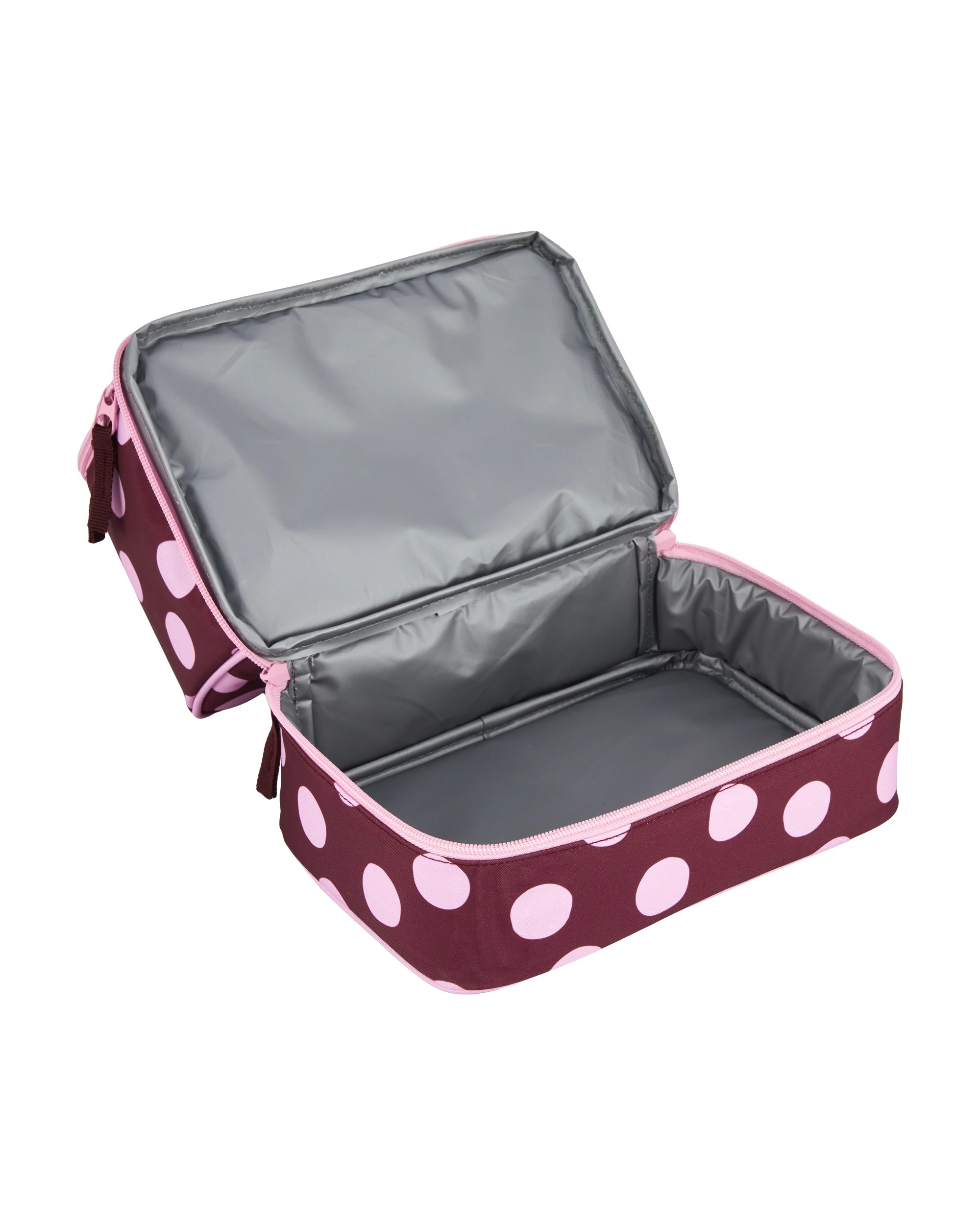 2 Polka Dot Insulated Twin Deck Lunch Bag, 2 of 4