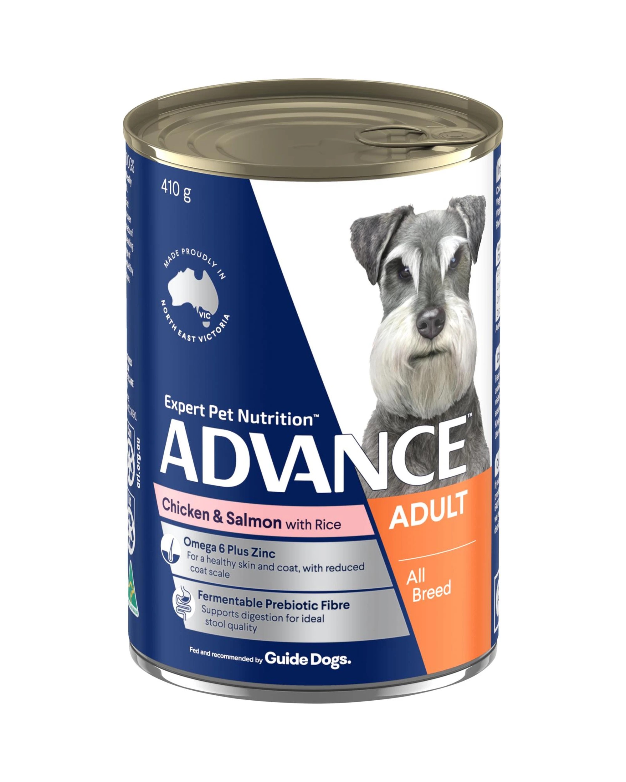 1 Advance Adult All Breed Wet Dog Food Chicken & Salmon w/ Rice 12 x 410g, 1 of 3
