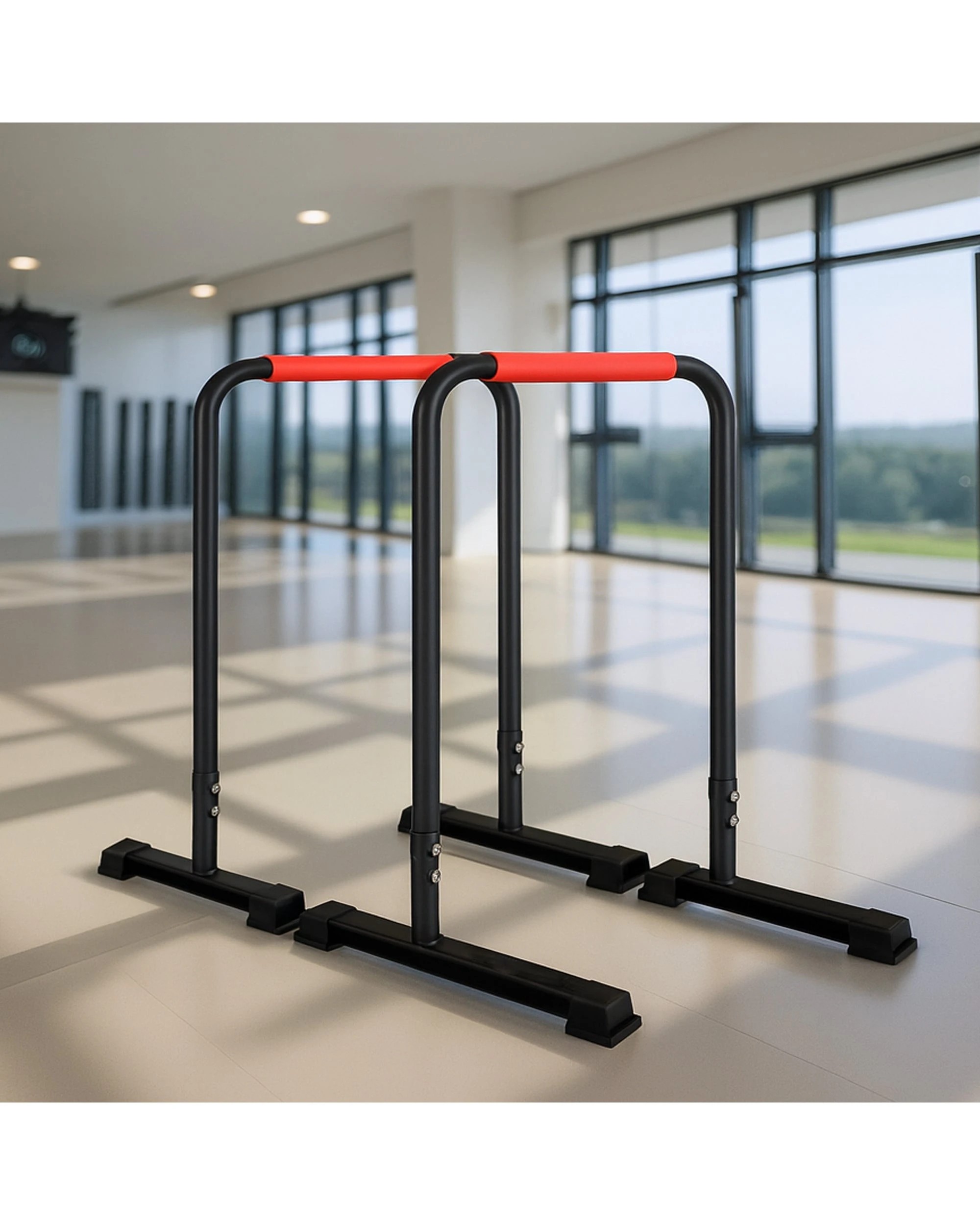 2 Powertrain Dip Bars Pair Load Capacity 200kg Separated Type Push-up Bars - Black, 2 of 8